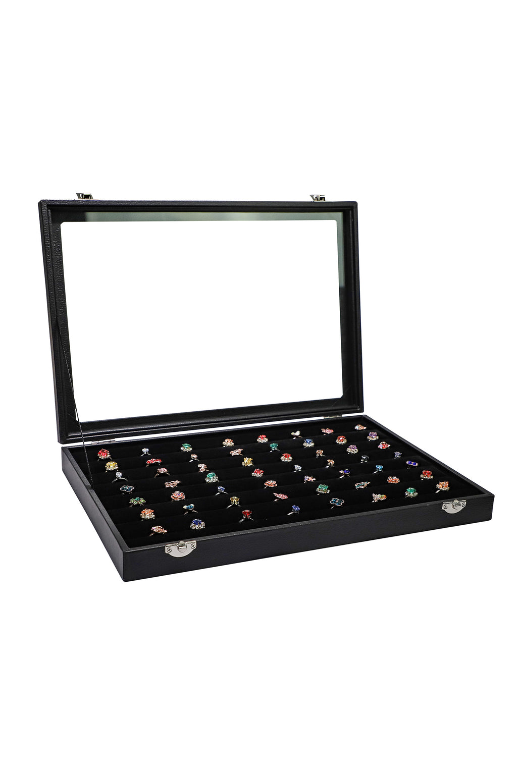 Cakulo Display Box Black Jewelry Storage Box with Clear Lid Holds Multiple