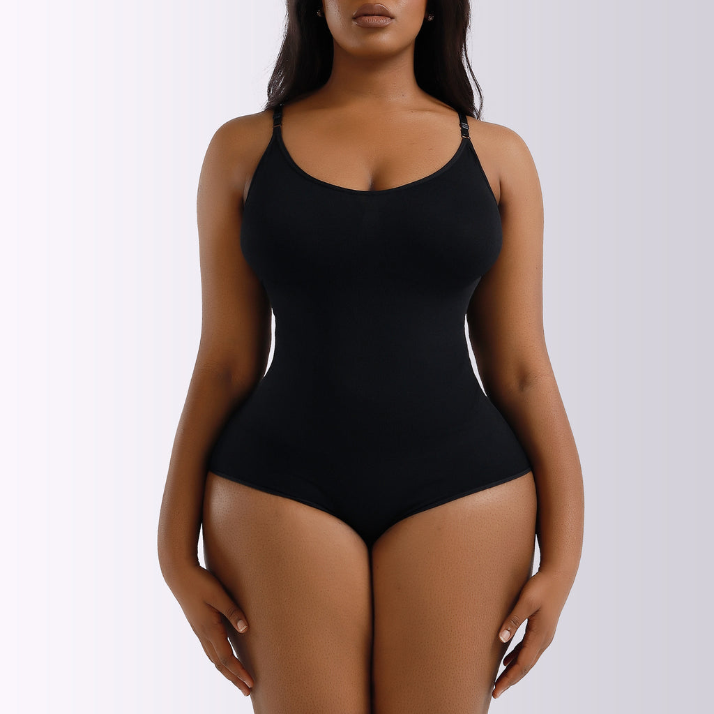 Cakulo Plus Size Postpartum Hip Lifting Seamless Full Body Belly Contraction One Piece Shapewear