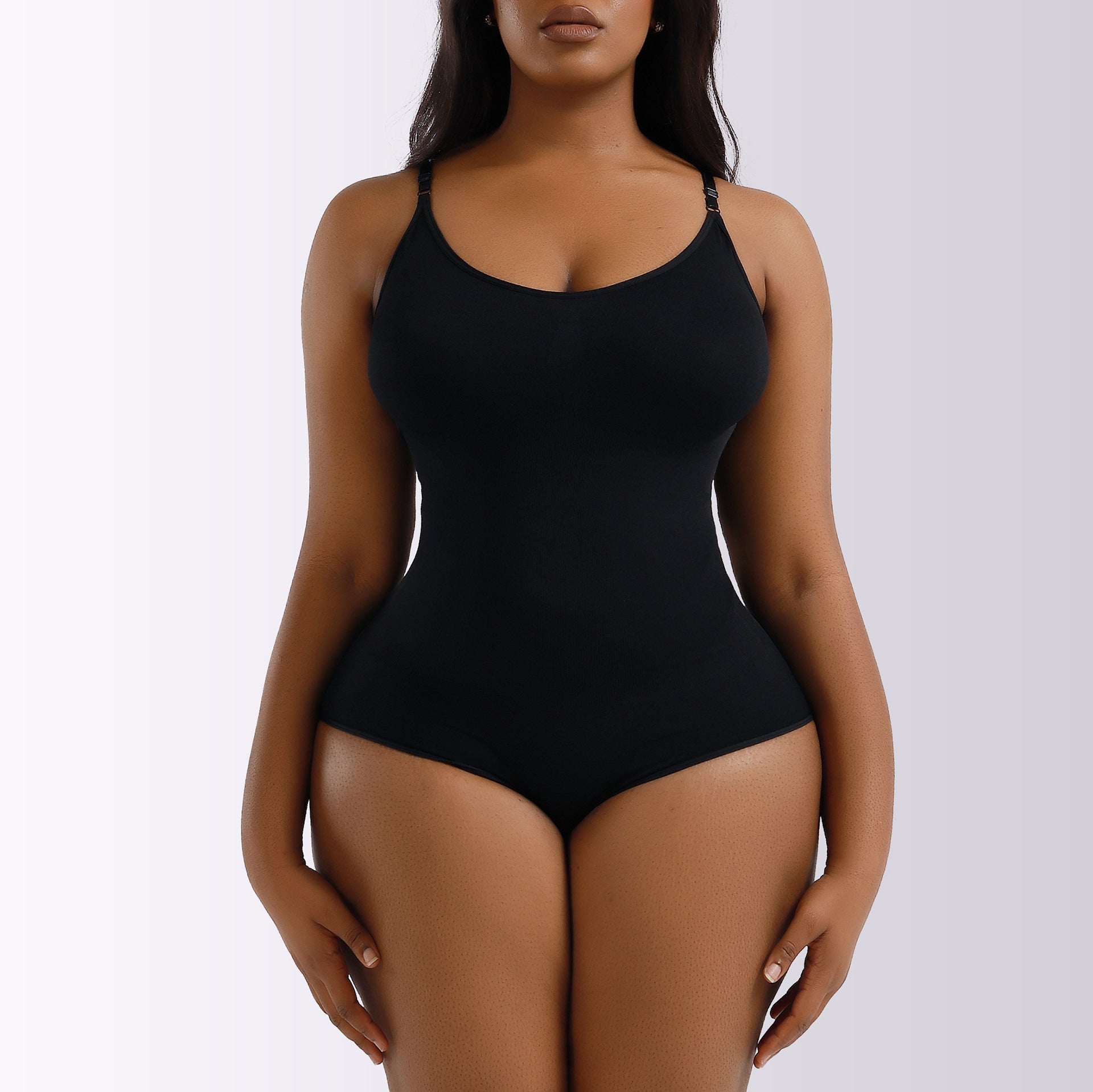 Cakulo Plus Size Postpartum Hip Lifting Seamless Full Body Belly Contraction One Piece Shapewear