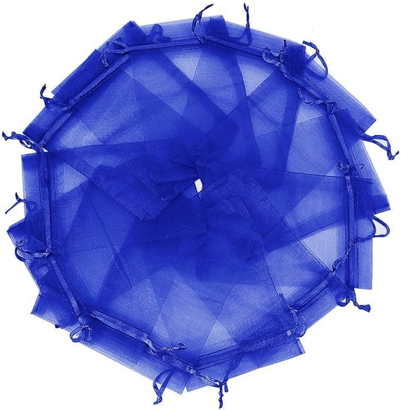 Cakulo 50pcs 6.7x9in Organza Bags Drawstring for Jewelry Candles Wine