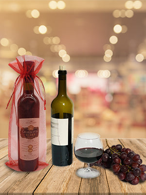 Cakulo 20pcs  Organza Wine Bags 5.5x14.5in Drawstring for Wedding Baby Shower