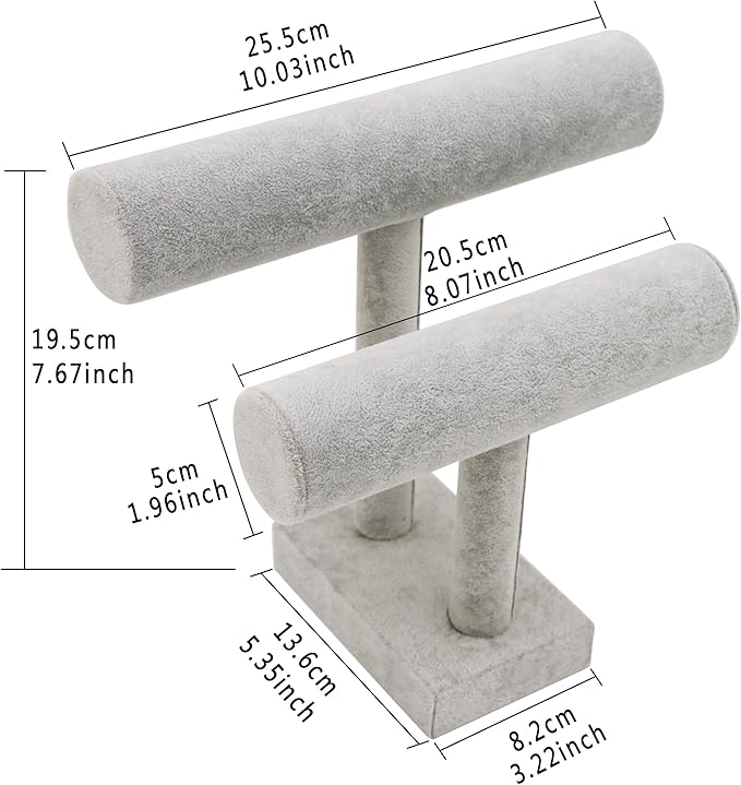 Cakulo Tier Bracelet Holder Velvet Stand for Bracelets Watches Necklaces Display Organizer