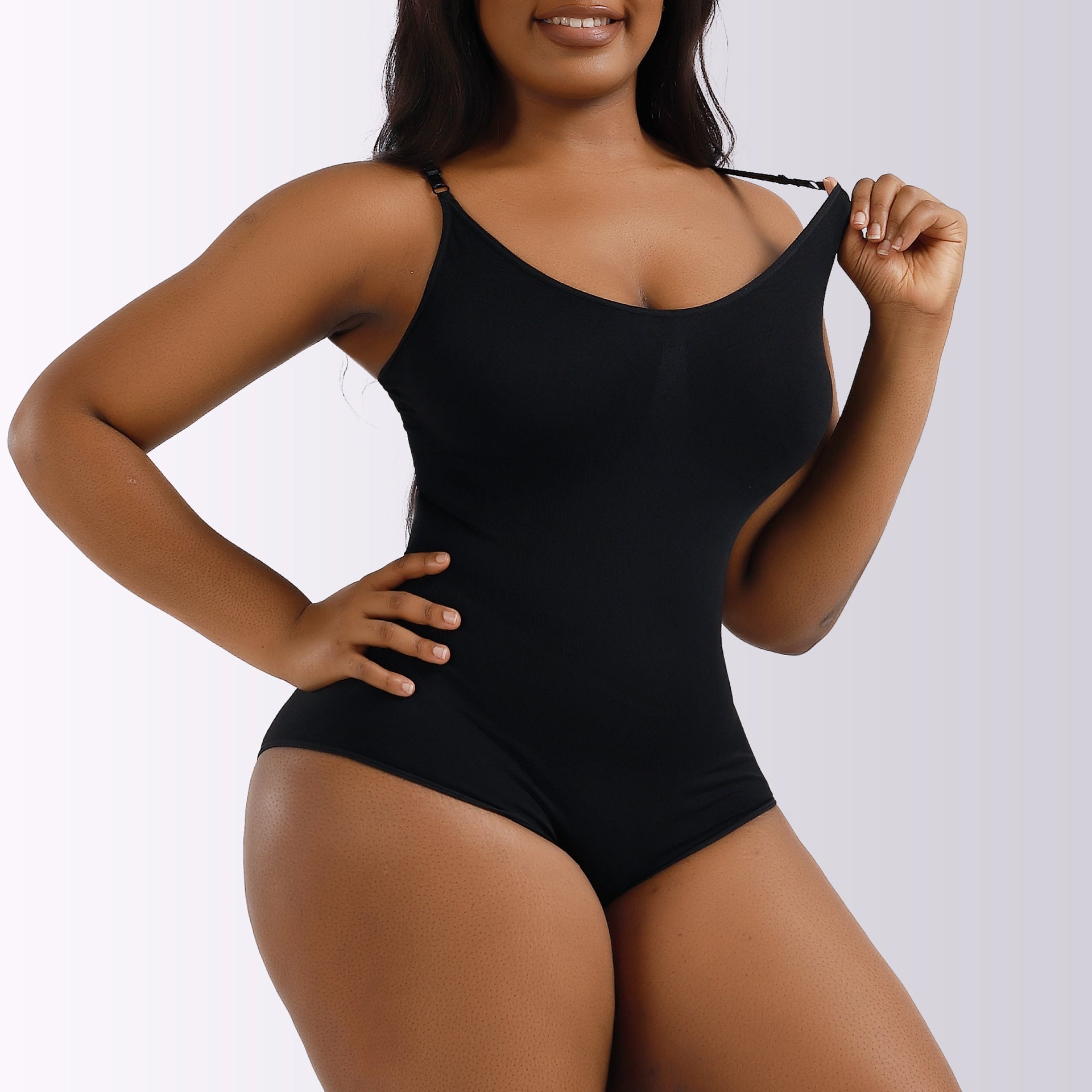 Cakulo Plus Size Postpartum Hip Lifting Seamless Full Body Belly Contraction One Piece Shapewear