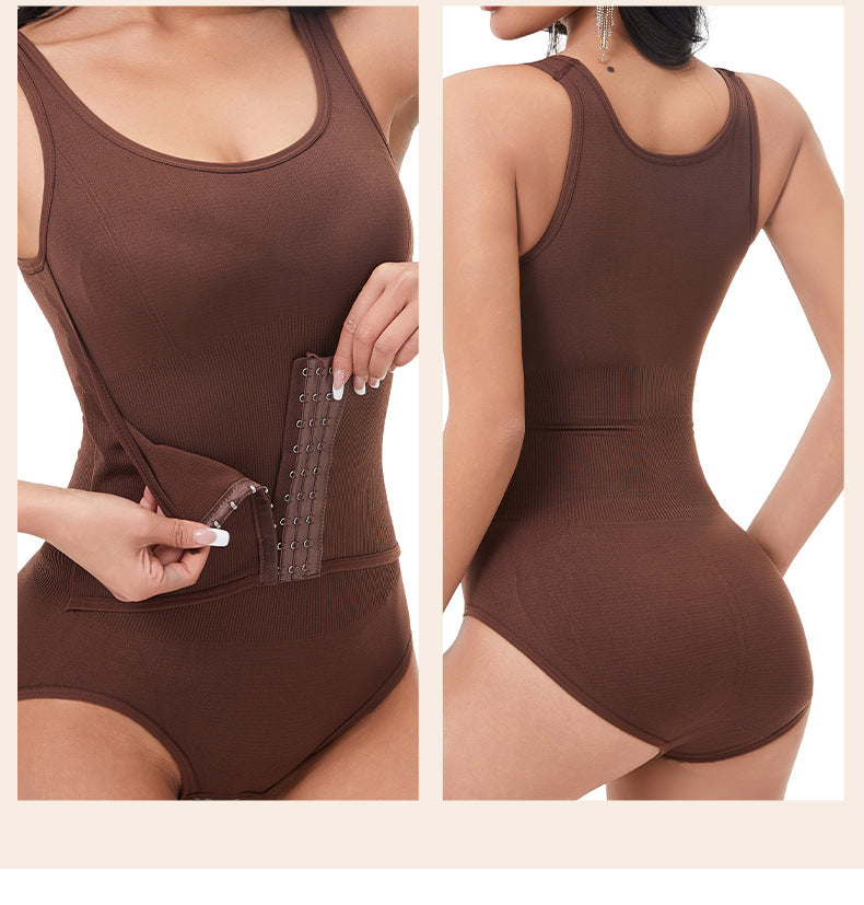 Cakulo Women's One-Piece Shapewear Double-Layer Abdomen Control