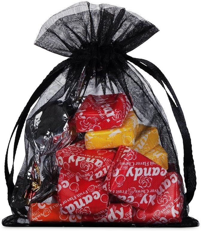 Cakulo 50pcs 6.7x9in Organza Bags Drawstring for Jewelry Candles Wine