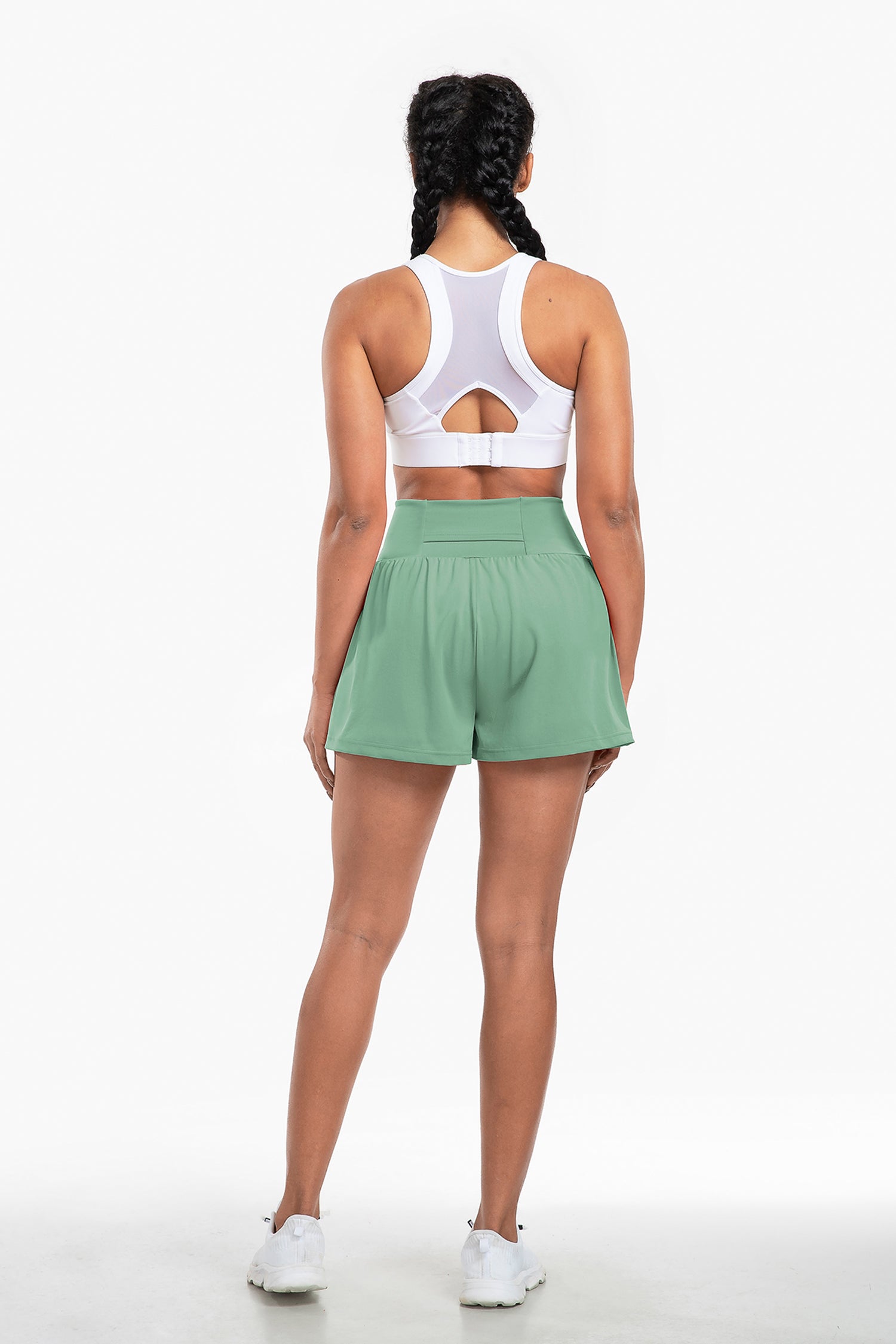 Cakulo High Waist Fake 3 Piece Yoga Women's Shorts With Invisible Pocket Breathable & Quick  Dry for Fitness