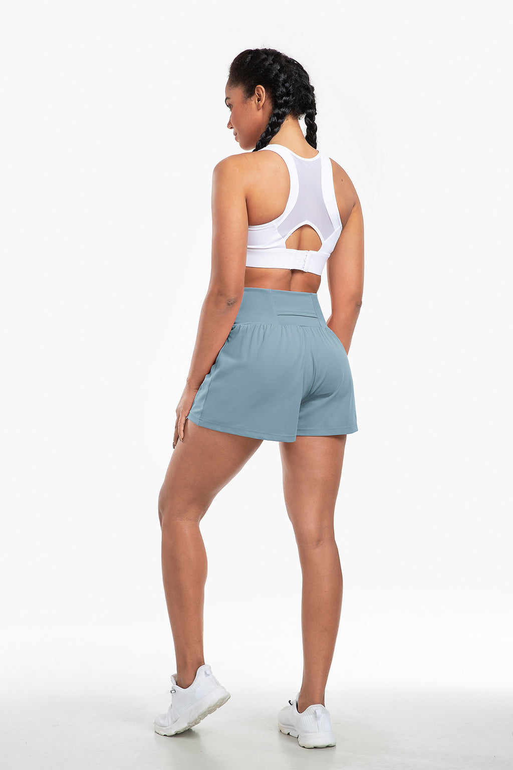 Cakulo High Waist Fake 3 Piece Yoga Women's Shorts With Invisible Pocket Breathable & Quick  Dry for Fitness