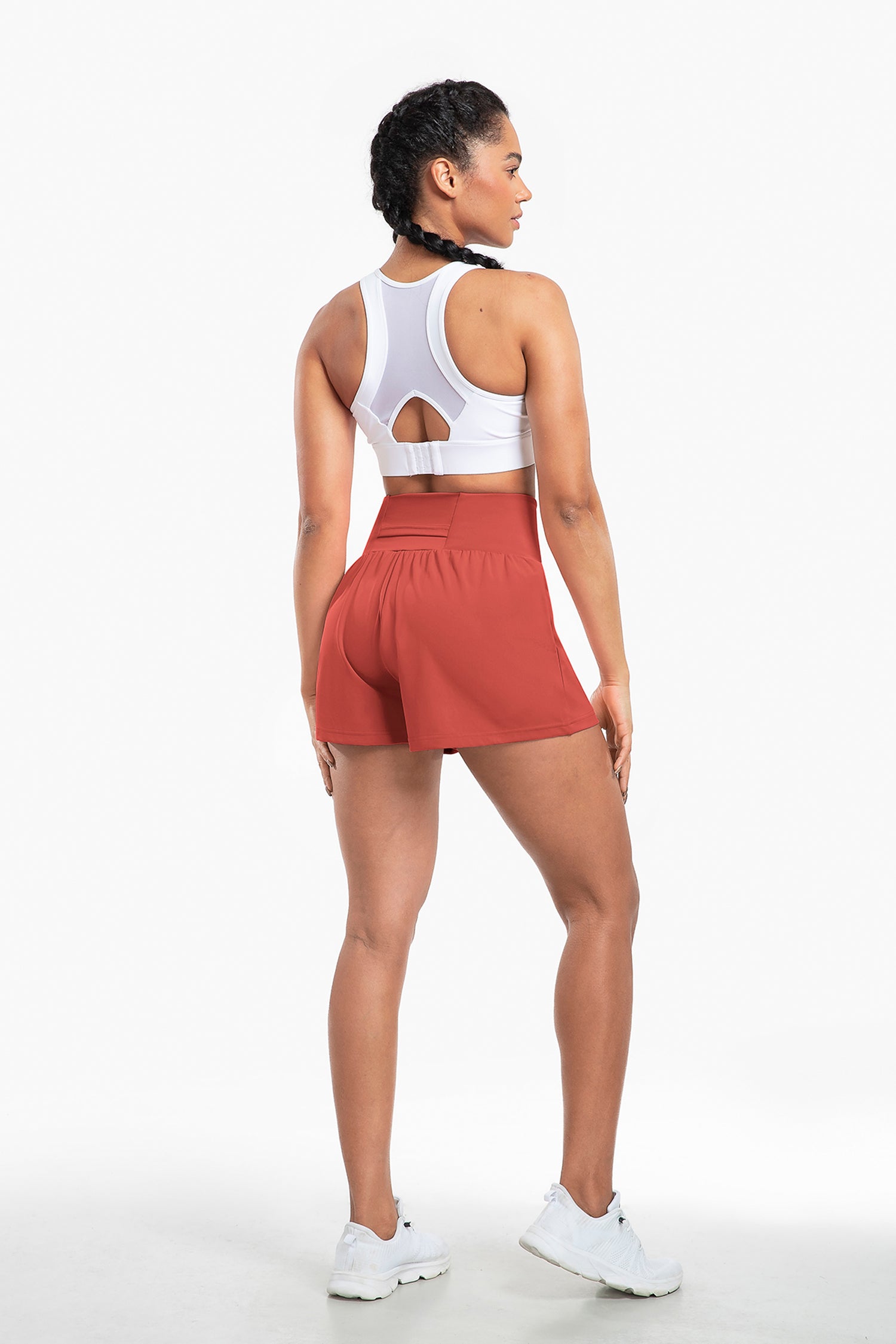 Cakulo High Waist Fake 3 Piece Yoga Women's Shorts With Invisible Pocket Breathable & Quick  Dry for Fitness
