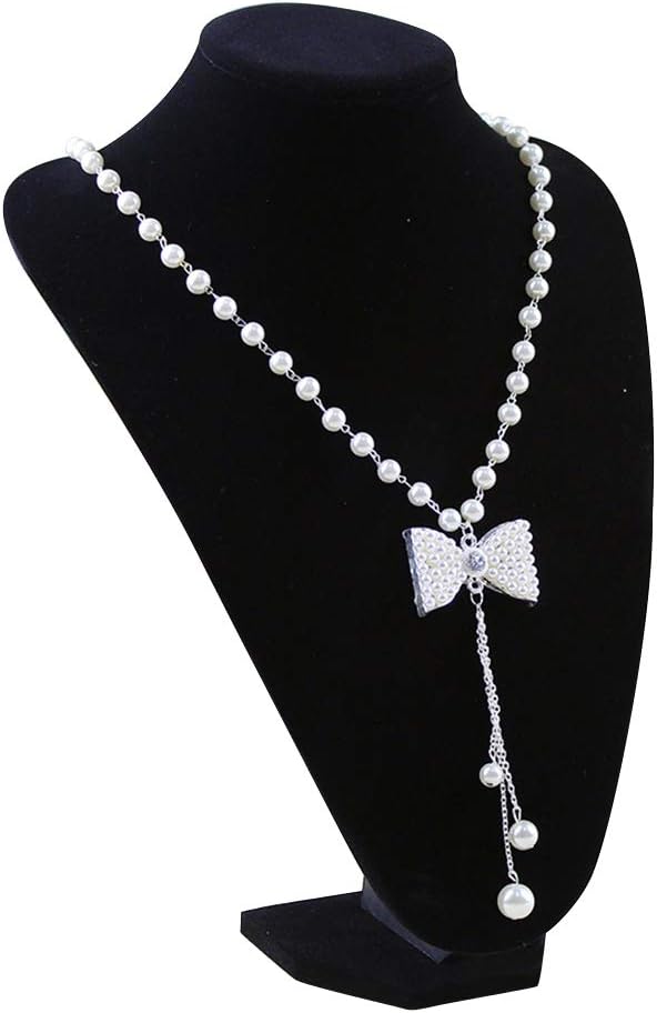 Cakulo Black Velvet Necklace Bust Display 3D Stand for Pendants 10.75in Height