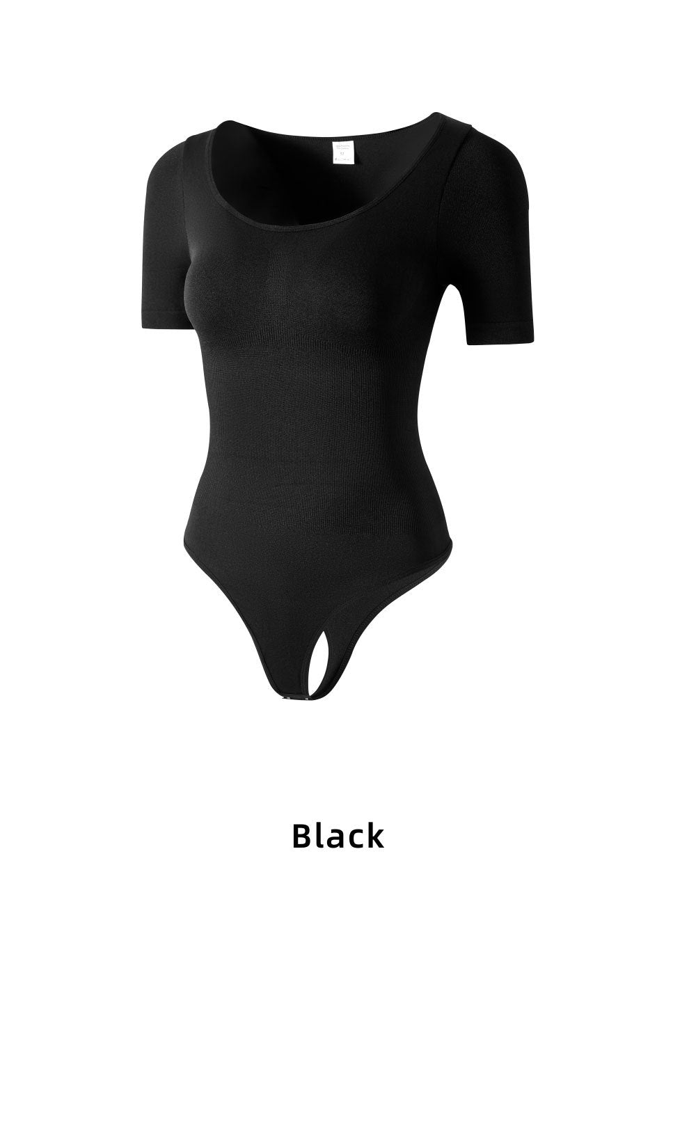 Cakulo Butt-Lifting Waist-Cinching Seamless Short-Sleeve Thong Shapewear Bodysuit