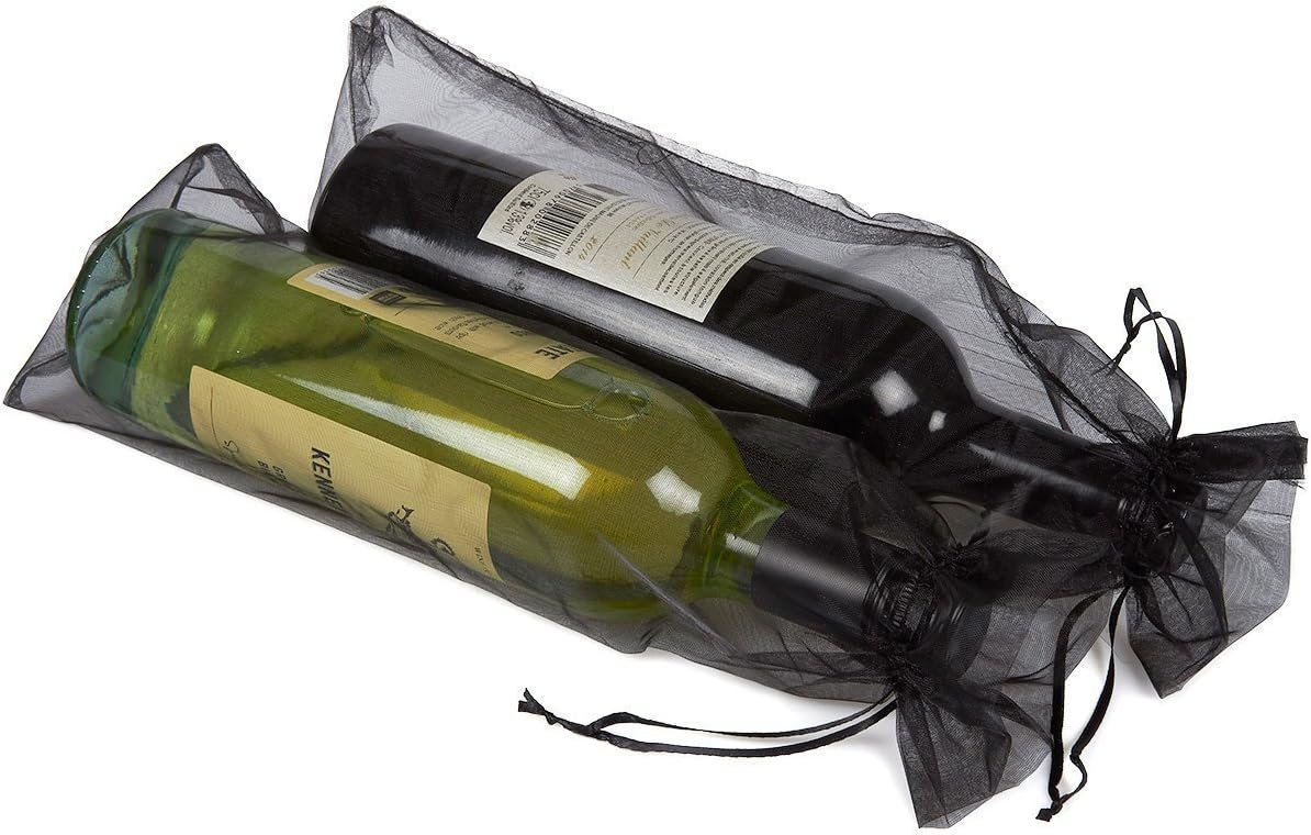 Cakulo 20pcs  Organza Wine Bags 5.5x14.5in Drawstring for Wedding Baby Shower