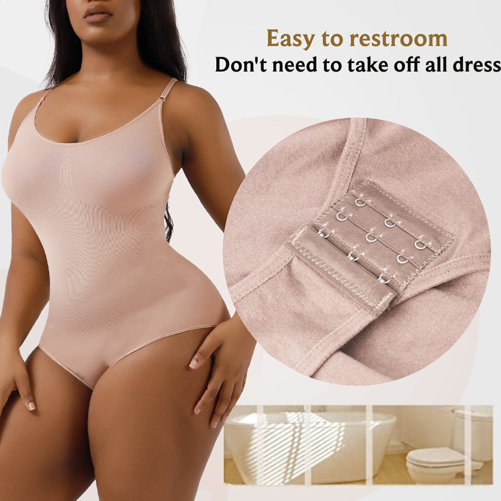 Cakulo Plus Size Postpartum Hip Lifting Seamless Full Body Belly Contraction One Piece Shapewear