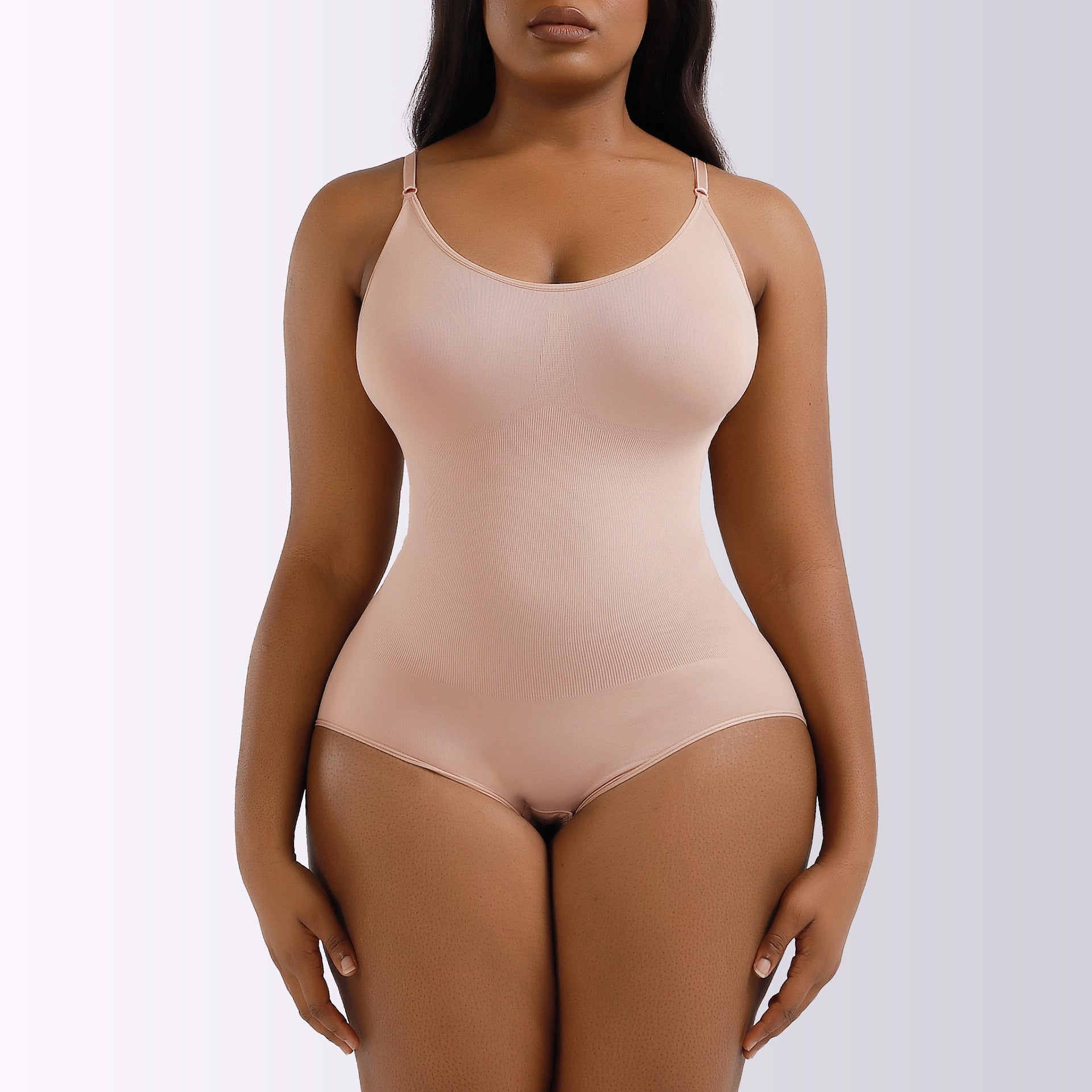 Cakulo Plus Size Postpartum Hip Lifting Seamless Full Body Belly Contraction One Piece Shapewear