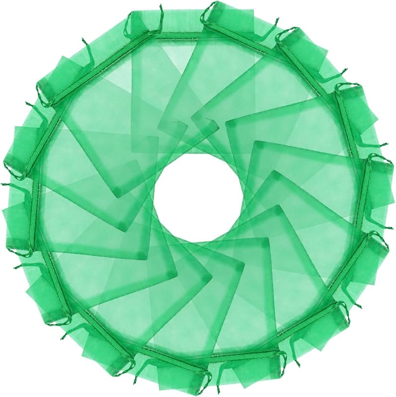 Cakulo 100pcs 3.9x4.7 Organza Gift Bags Drawstring for Wedding Candy Jewelry
