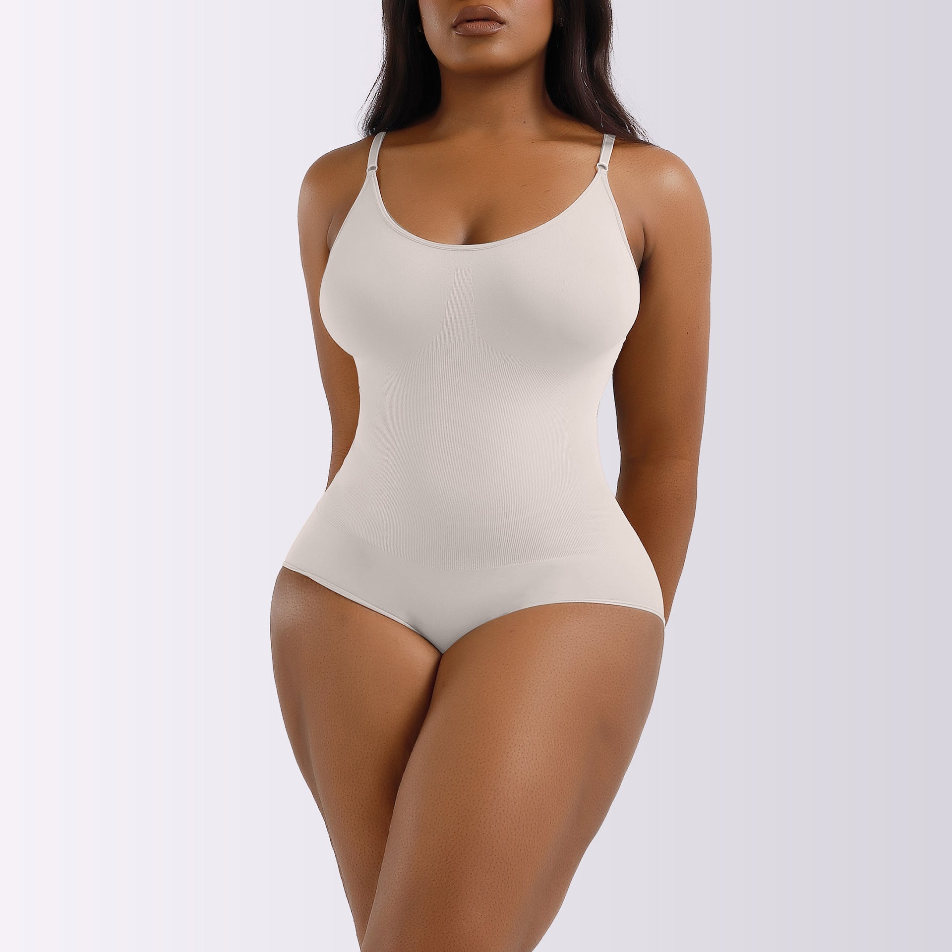 Cakulo Plus Size Postpartum Hip Lifting Seamless Full Body Belly Contraction One Piece Shapewear