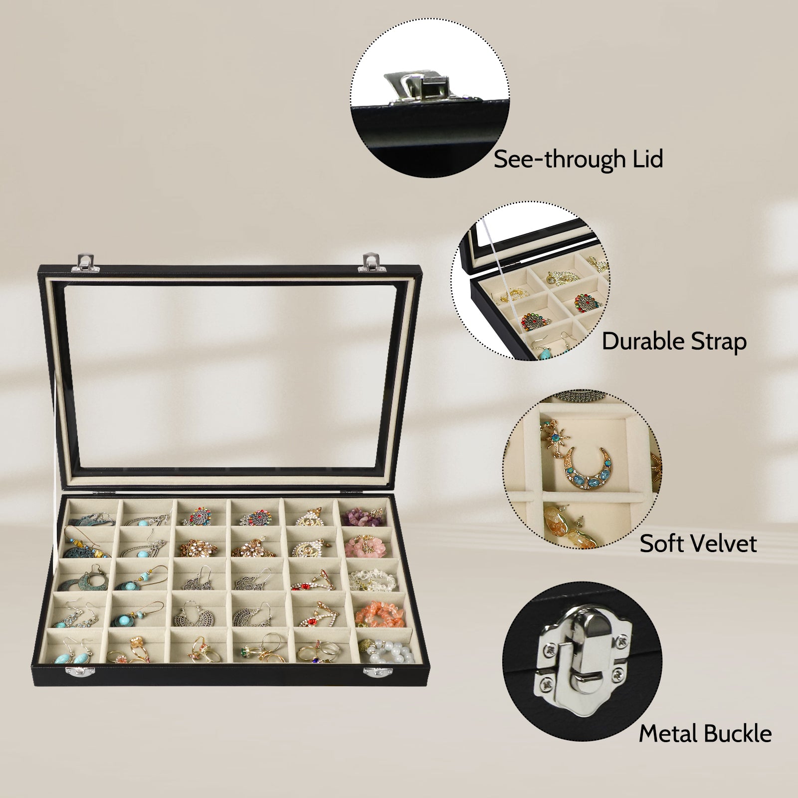 Cakulo Jewelry Organizer Earring Holder Organizer