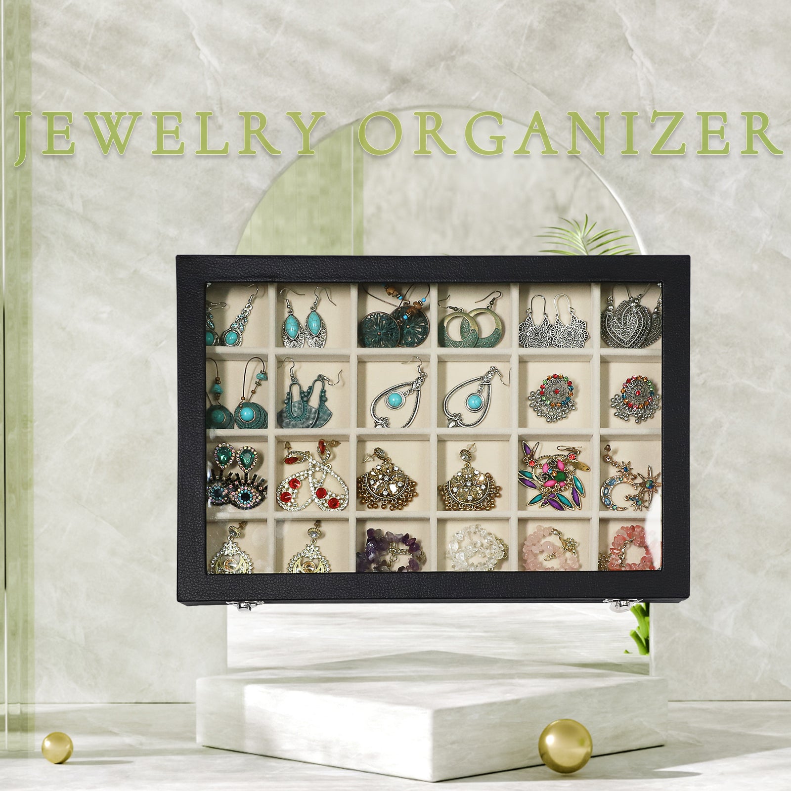 Cakulo Jewelry Organizer Earring Holder Organizer