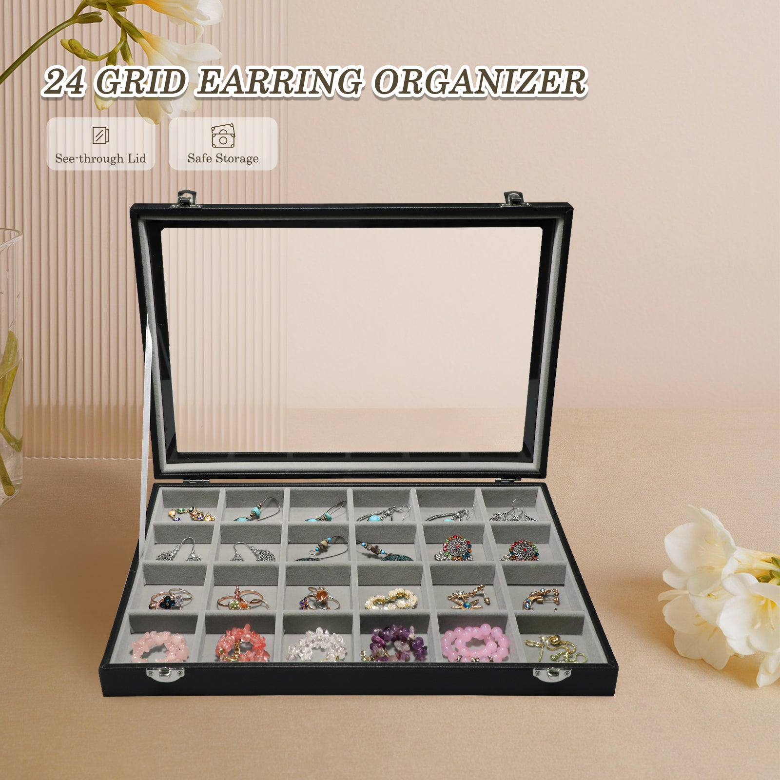 Cakulo Jewelry Organizer Earring Holder Organizer