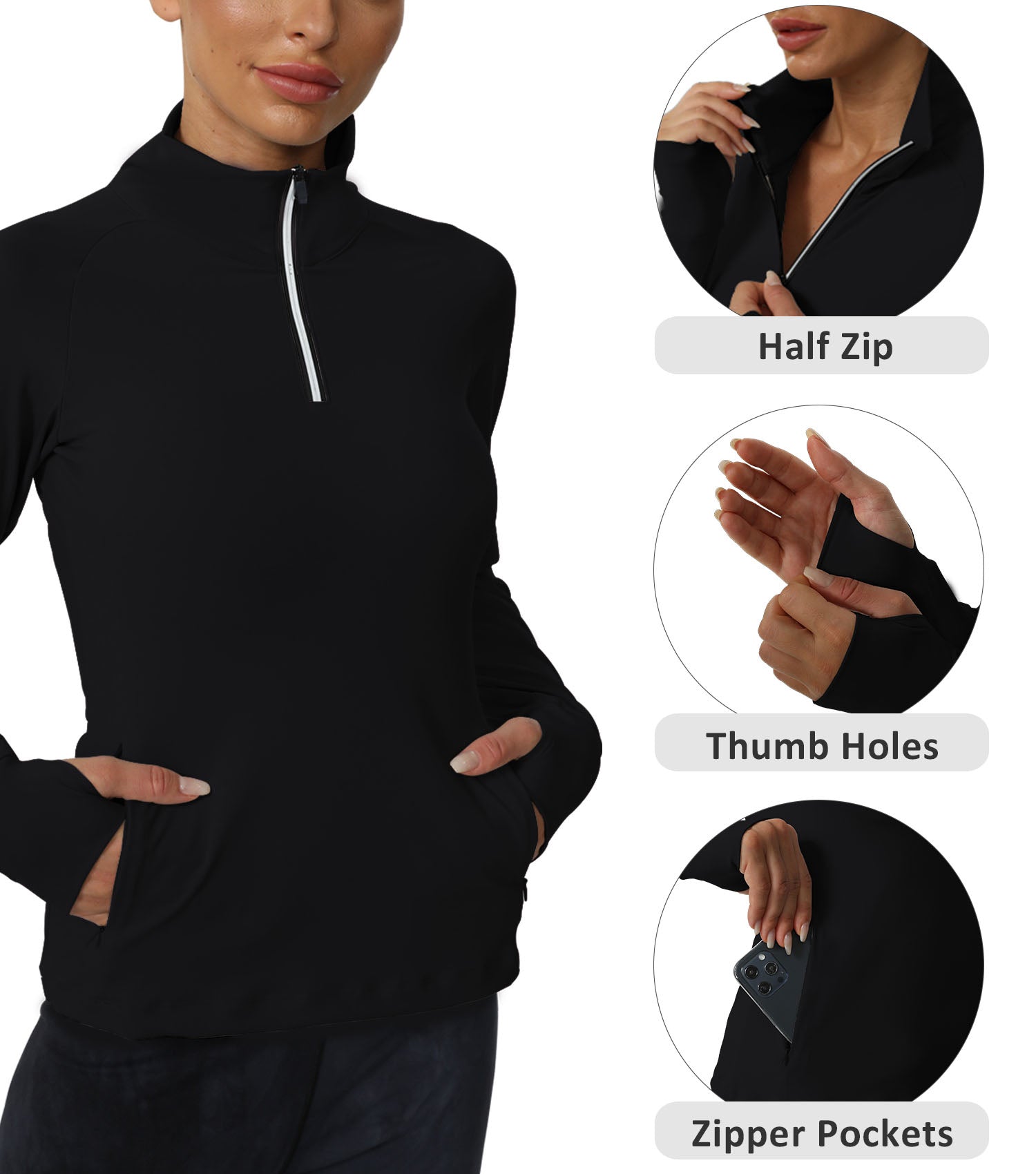 Cakulo Women's Protection Golf Jackets Lightweight Full - Zip Long - Sleeve with Pockets