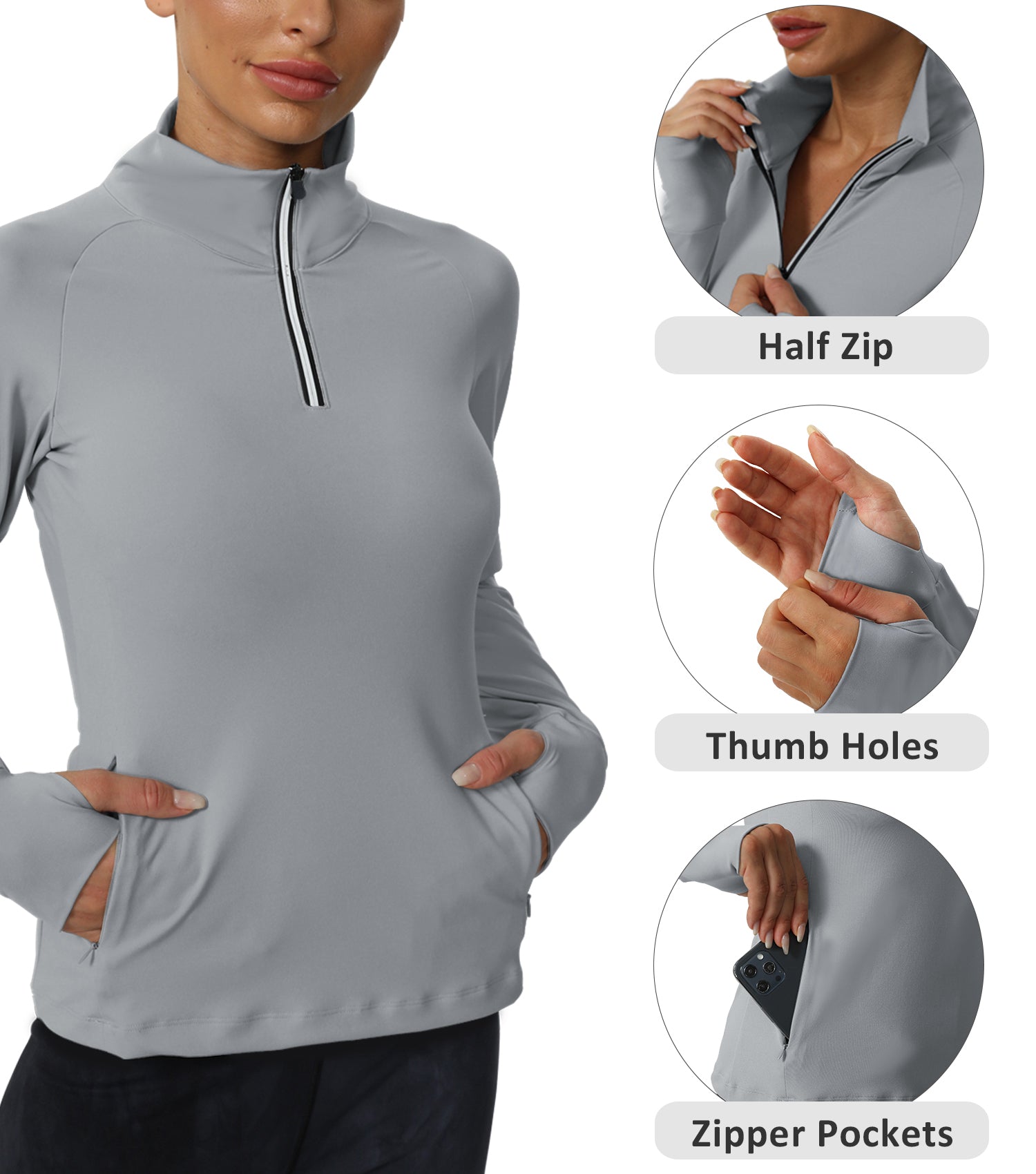 Cakulo Women's Protection Golf Jackets Lightweight Full - Zip Long - Sleeve with Pockets