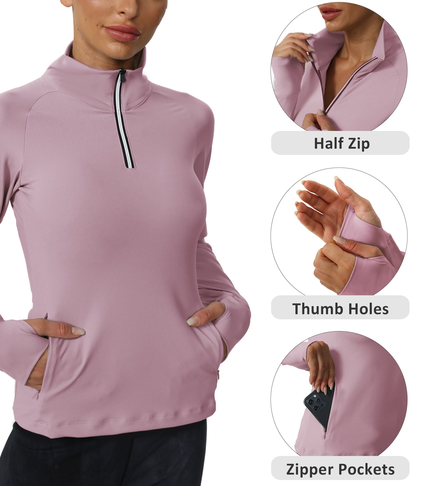 Cakulo Women's Protection Golf Jackets Lightweight Full - Zip Long - Sleeve with Pockets