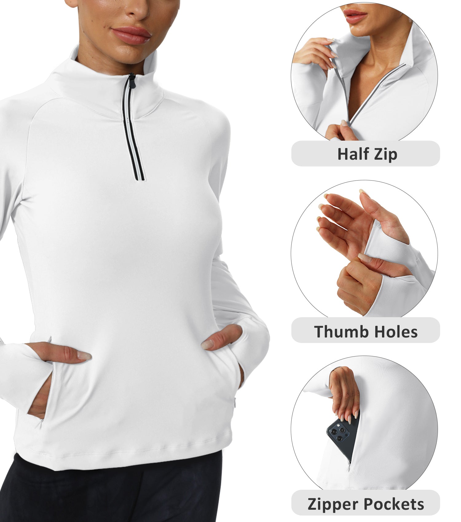 Cakulo Women's Protection Golf Jackets Lightweight Full - Zip Long - Sleeve with Pockets