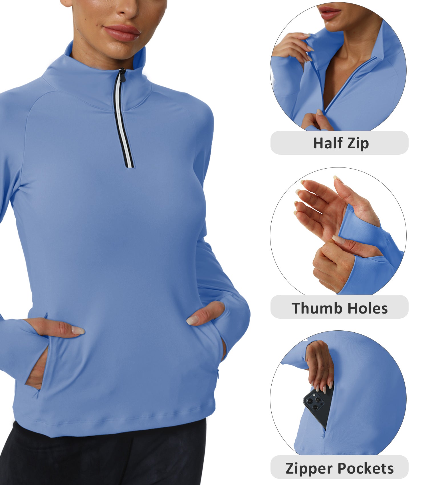 Cakulo Women's Protection Golf Jackets Lightweight Full - Zip Long - Sleeve with Pockets