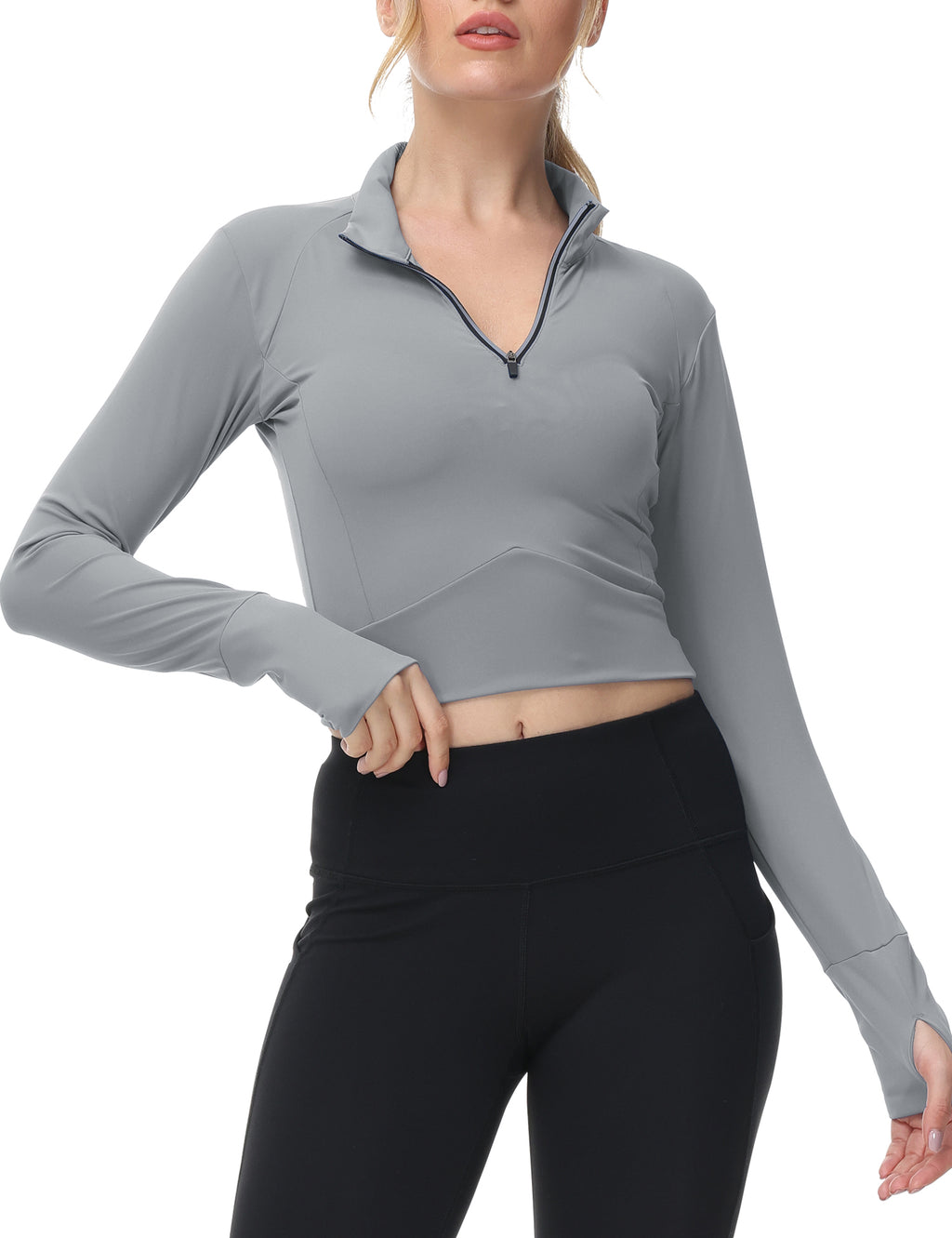 Cakulo Women's 2025 Cropped Zip - Up Workout Jackets. Slim Fit, Lightweight for Running