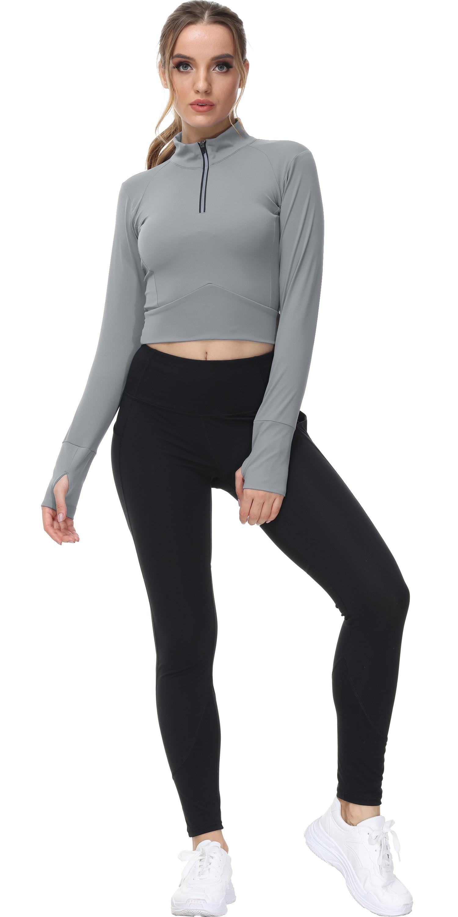 Cakulo Women's 2025 Cropped Zip - Up Workout Jackets. Slim Fit, Lightweight for Running