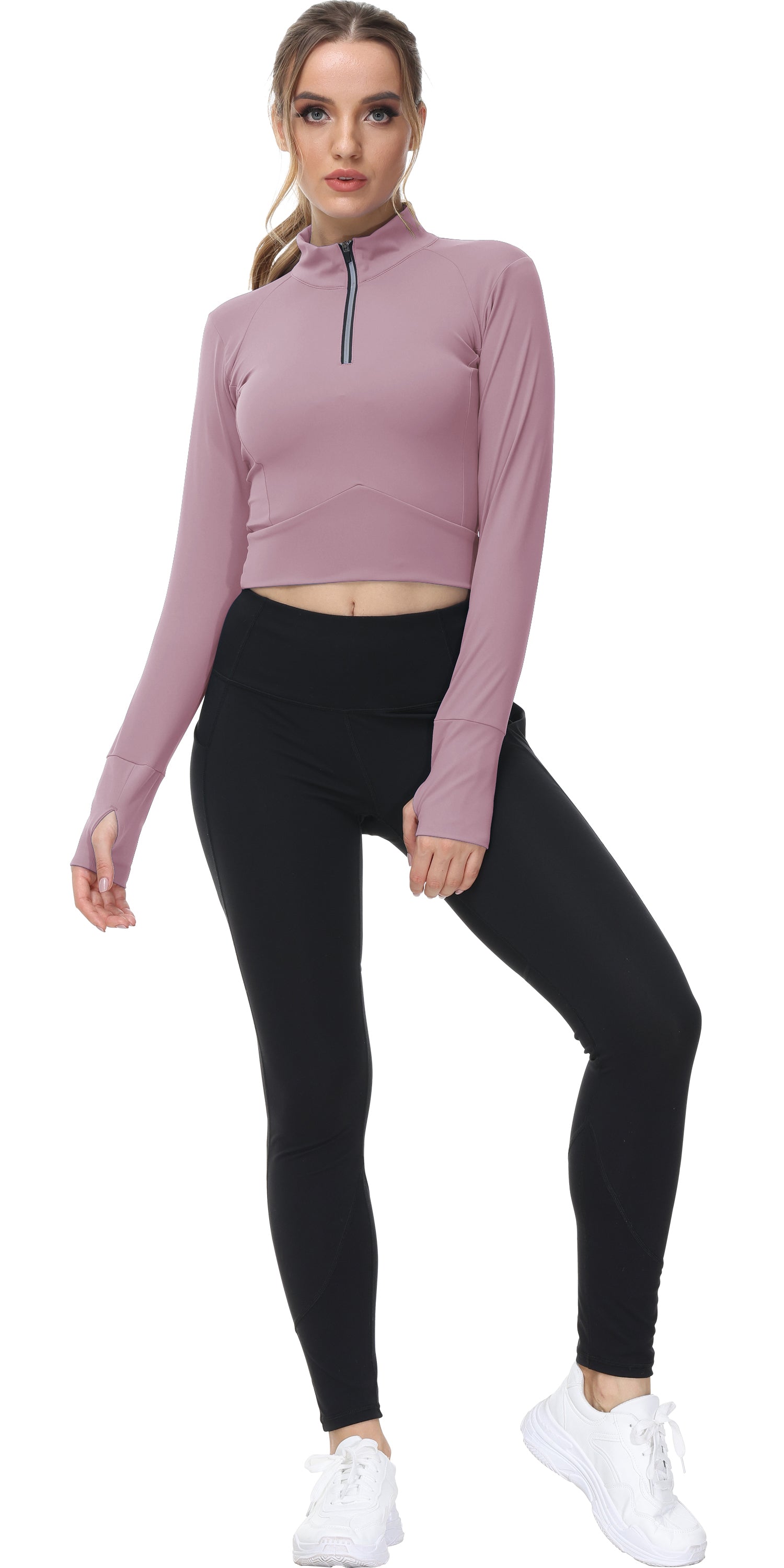 Cakulo Women's 2025 Cropped Zip - Up Workout Jackets. Slim Fit, Lightweight for Running