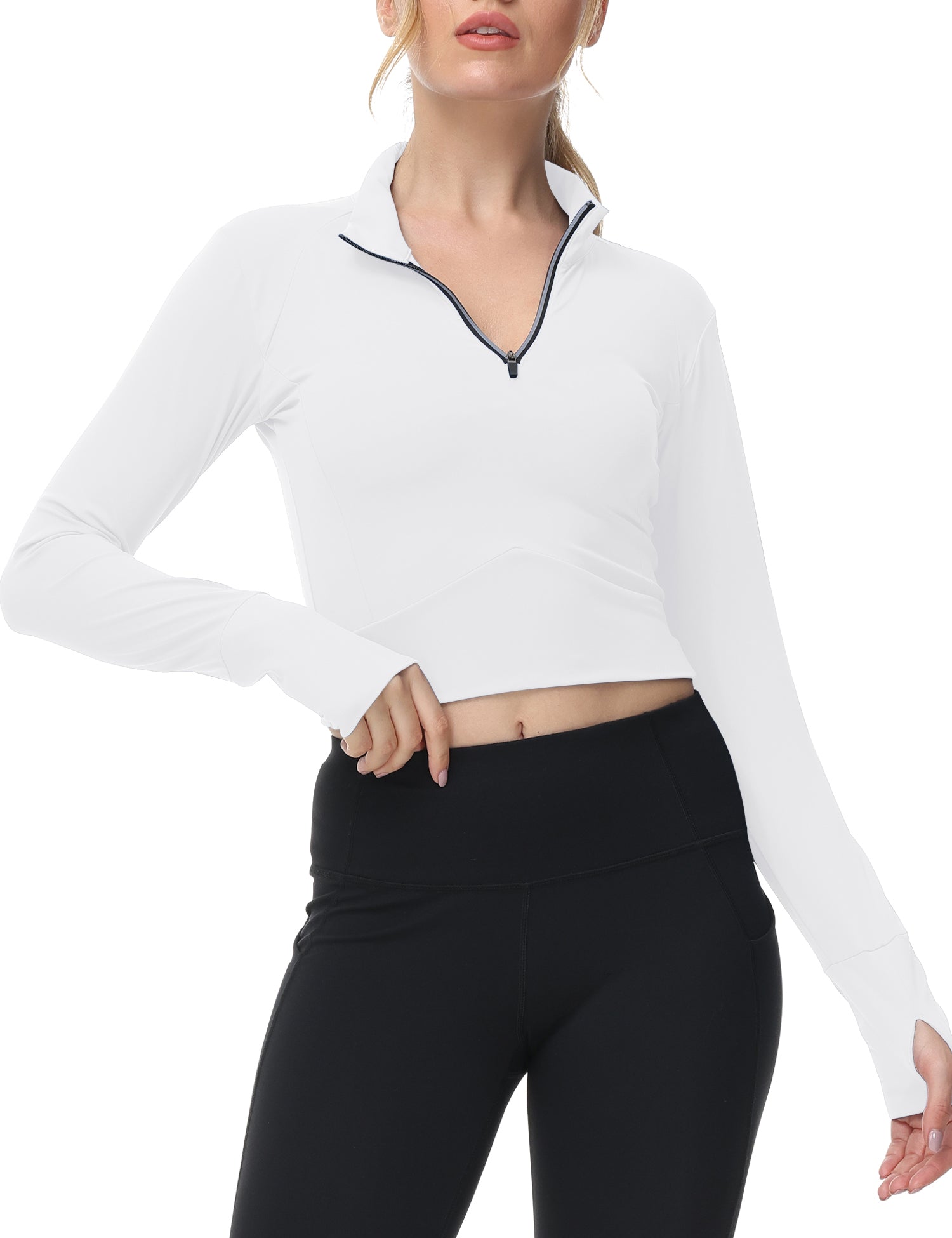 Cakulo Women's 2025 Cropped Zip - Up Workout Jackets. Slim Fit, Lightweight for Running
