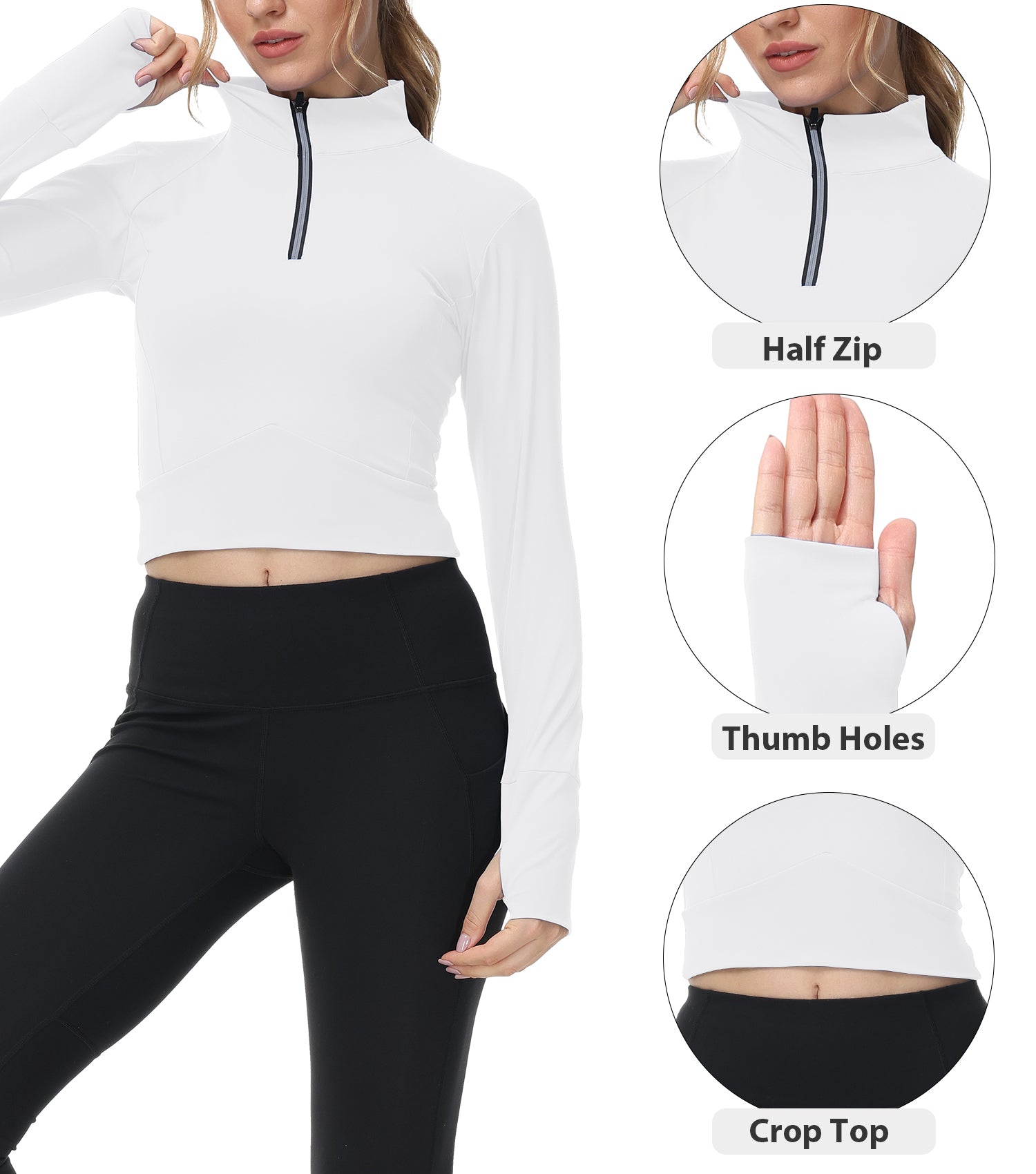 Cakulo Women's 2025 Cropped Zip - Up Workout Jackets. Slim Fit, Lightweight for Running