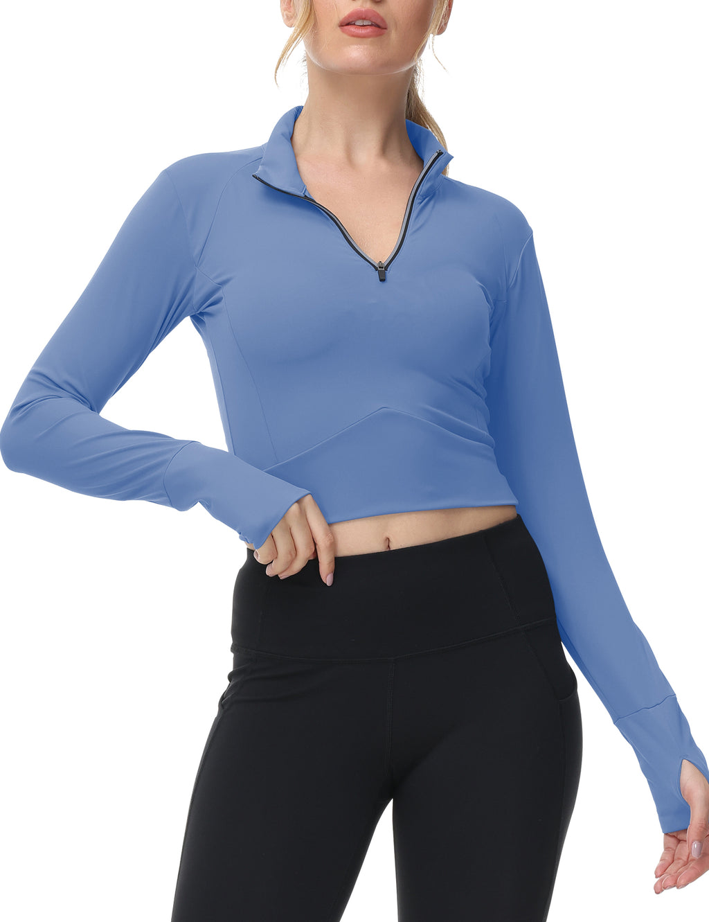 Cakulo Women's 2025 Cropped Zip - Up Workout Jackets. Slim Fit, Lightweight for Running