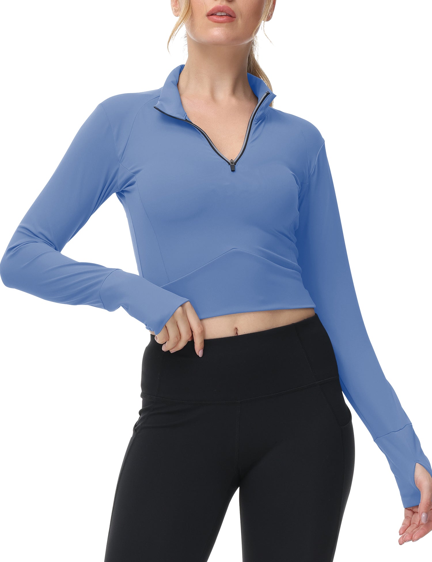 Cakulo Women's 2025 Cropped Zip - Up Workout Jackets. Slim Fit, Lightweight for Running