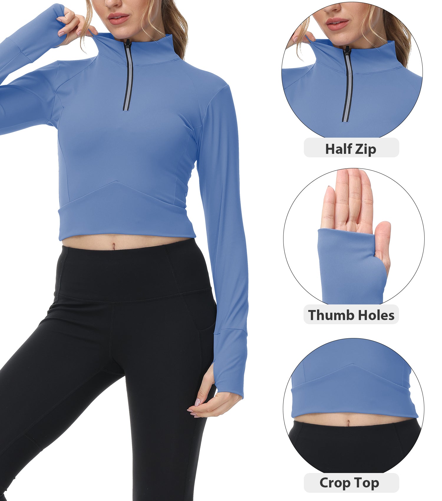 Cakulo Women's 2025 Cropped Zip - Up Workout Jackets. Slim Fit, Lightweight for Running