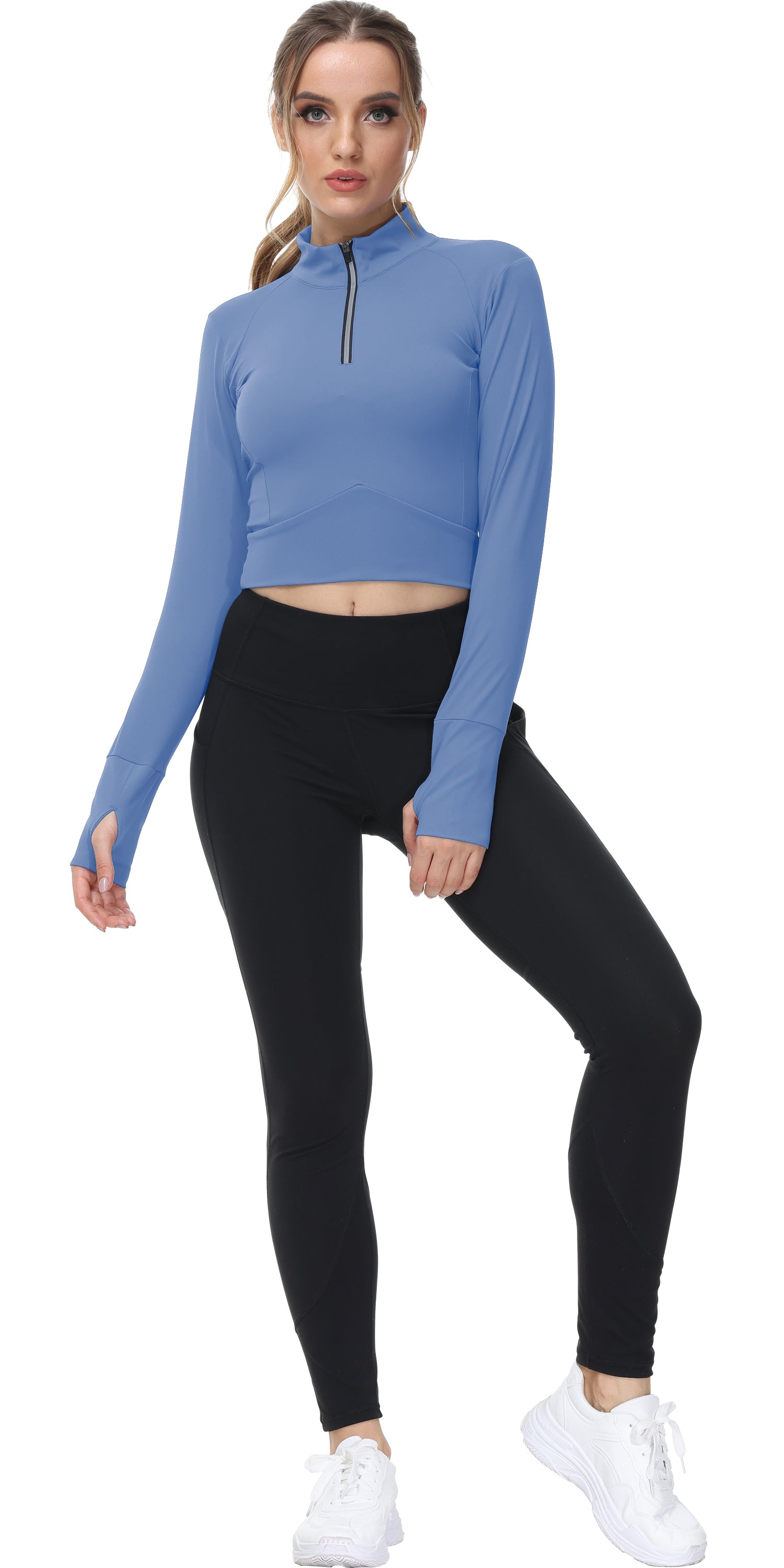 Cakulo Women's 2025 Cropped Zip - Up Workout Jackets. Slim Fit, Lightweight for Running