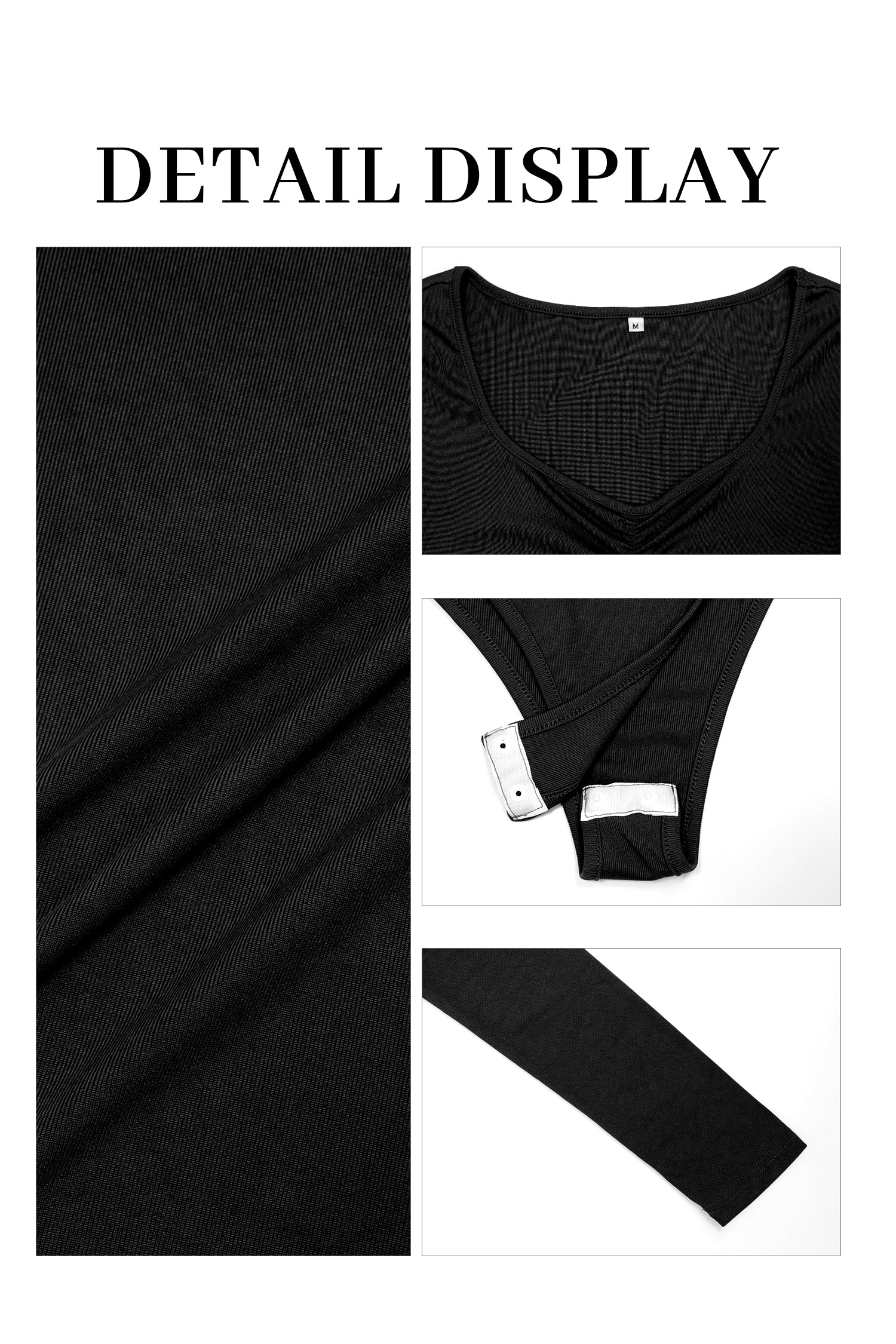 Cakulo Women’s Long Sleeve Square Neck Ruched Bodysuit