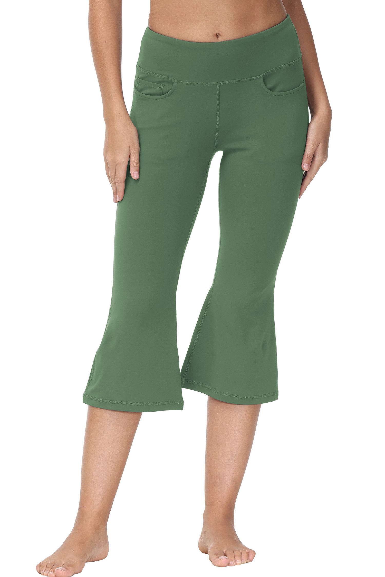 Cakulo Women's Plus Size Yoga Flare Capris
