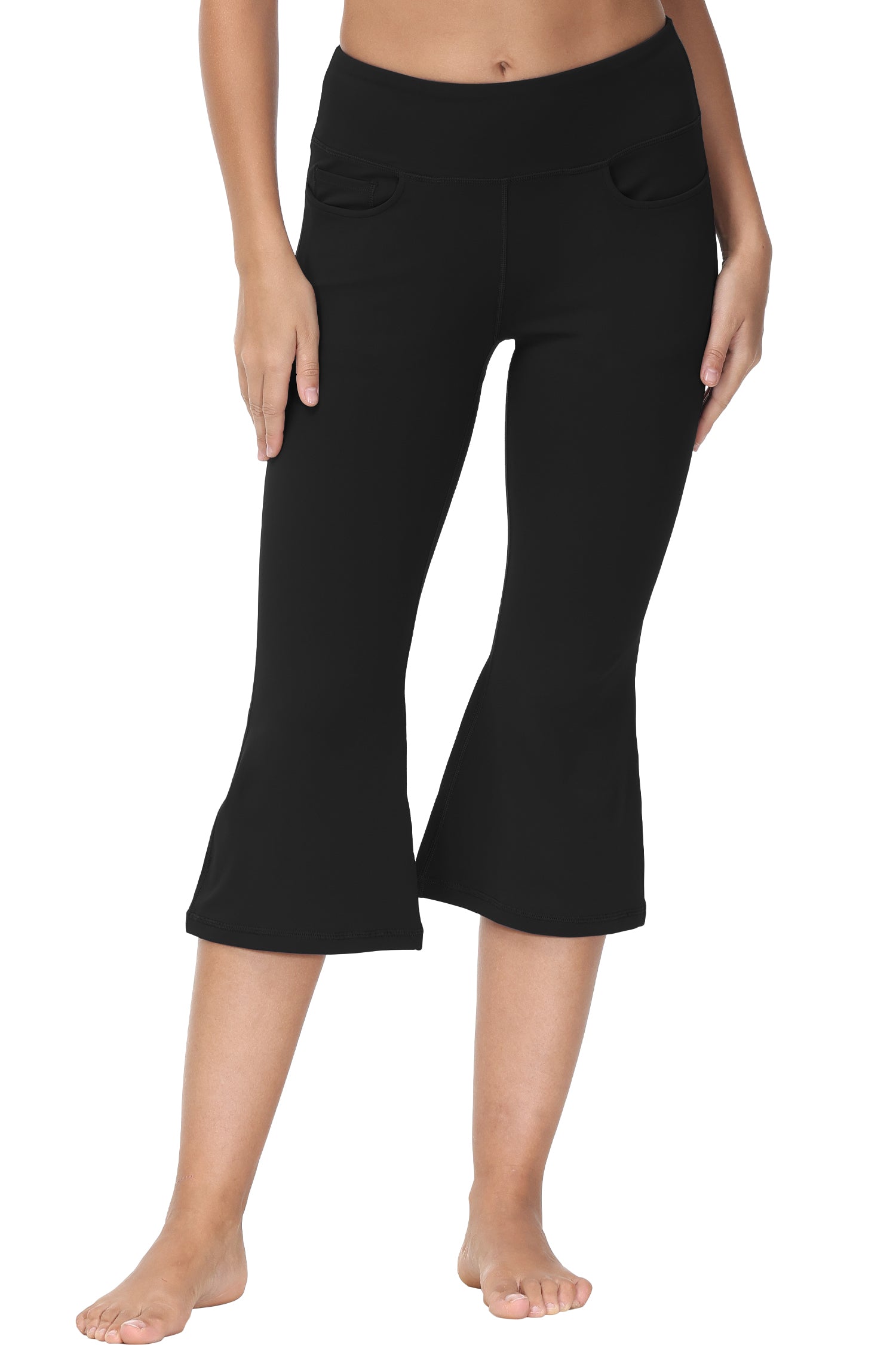 Cakulo Women's Plus Size Yoga Flare Capris