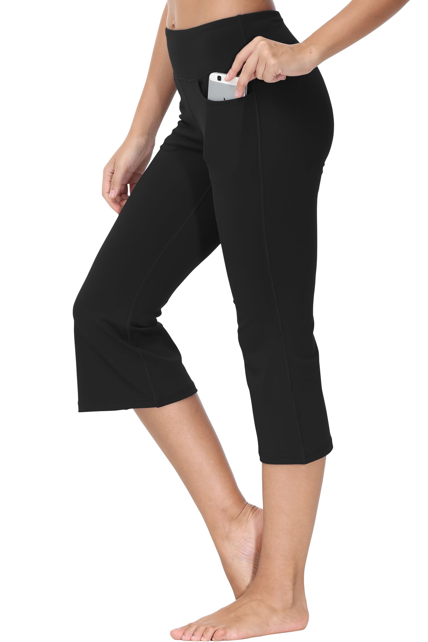 Cakulo Women's Plus Size Yoga Flare Capris