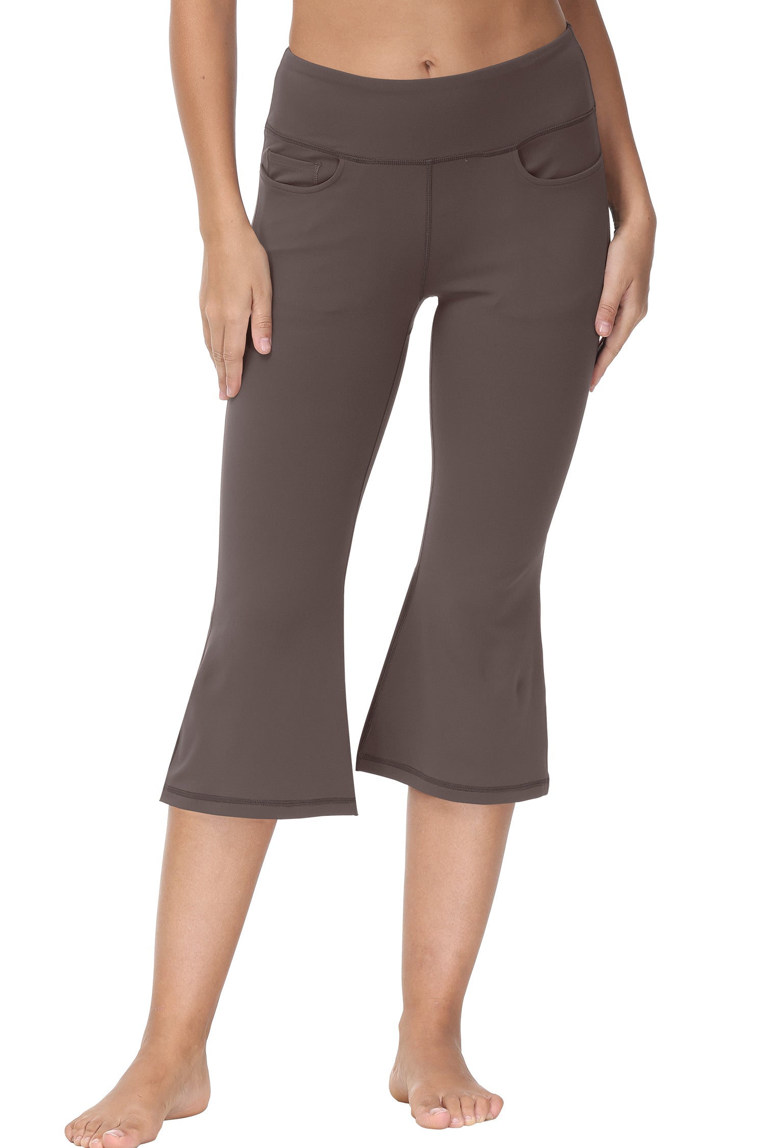 Cakulo Women's Plus Size Yoga Flare Capris