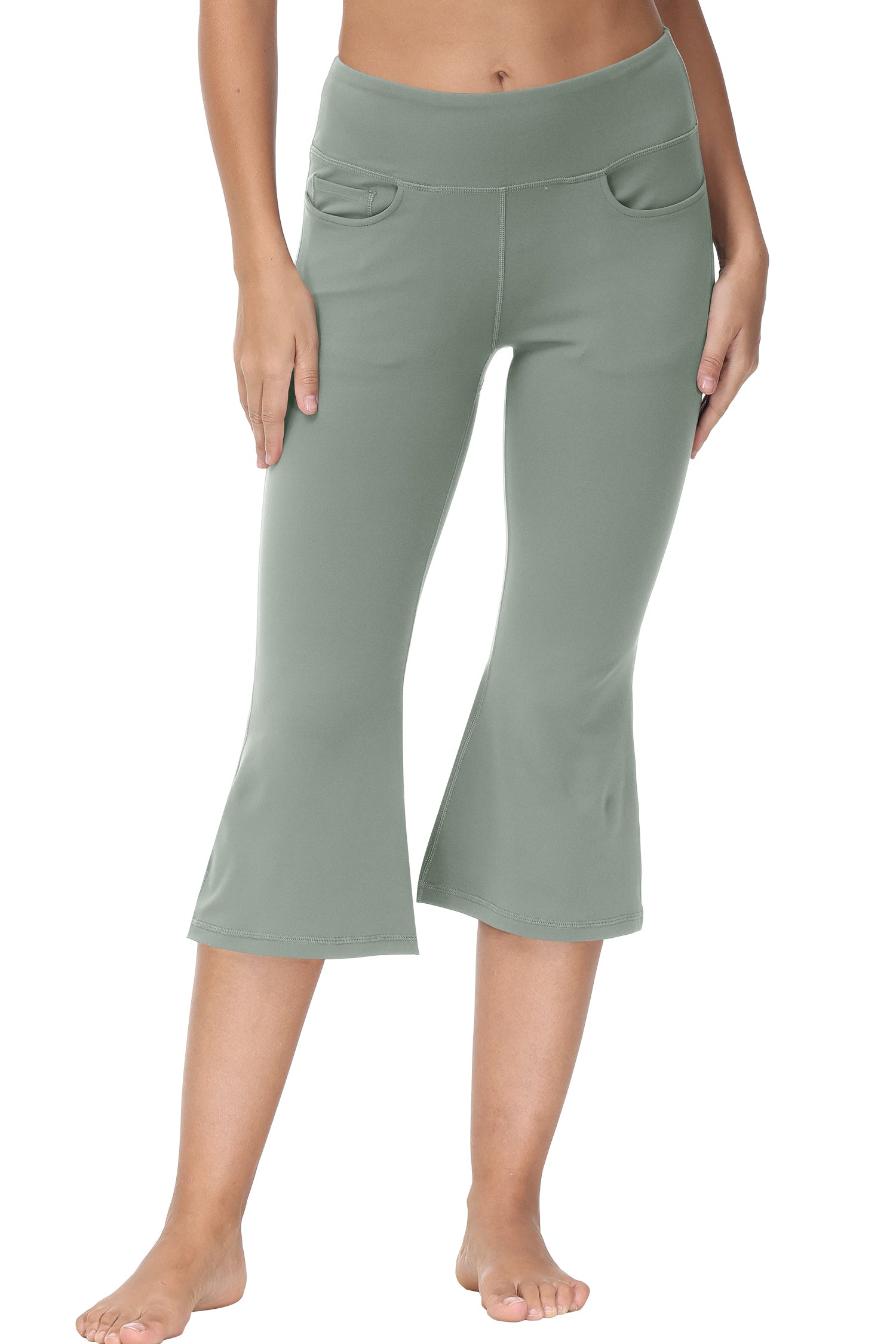 Cakulo Women's Plus Size Yoga Flare Capris