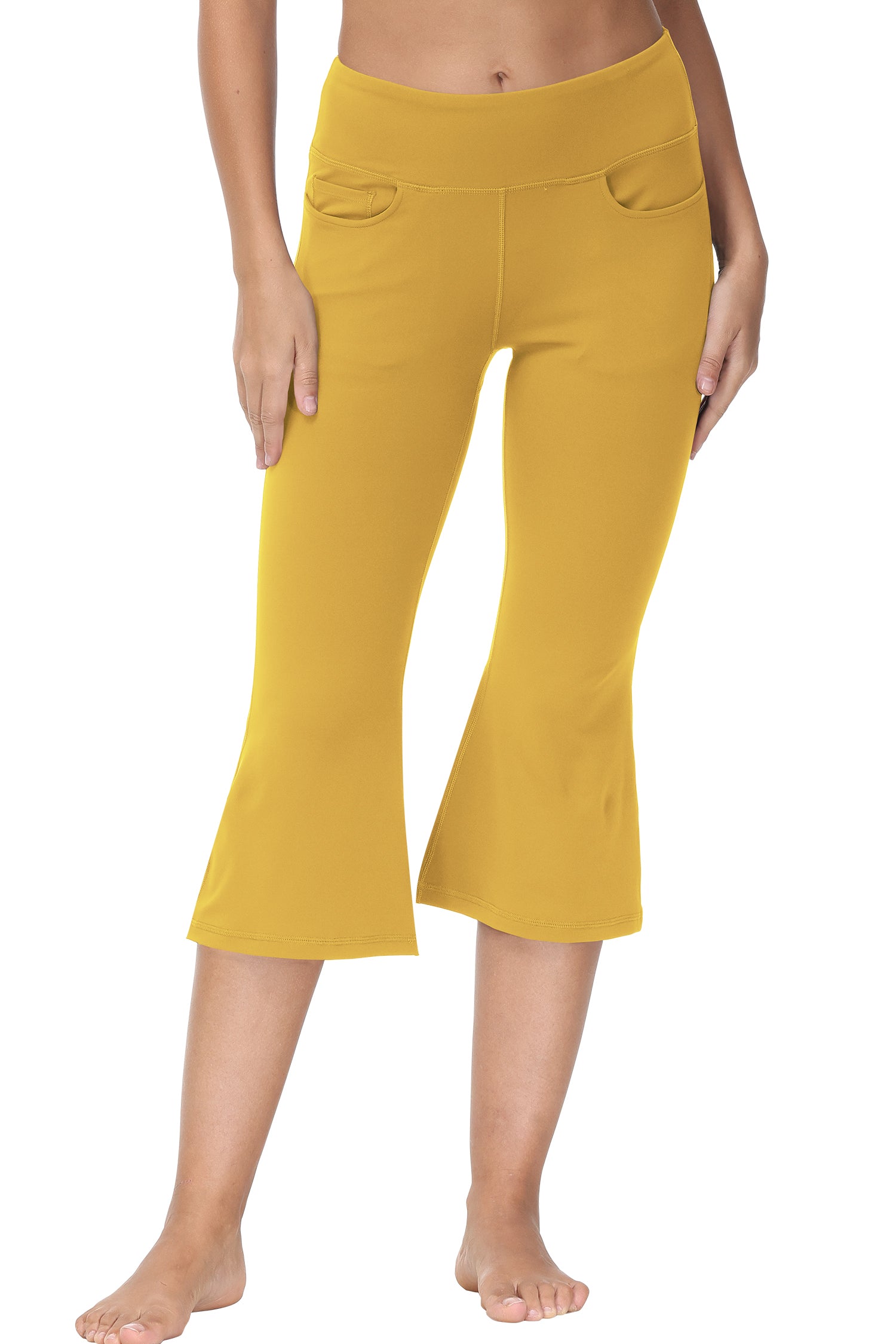 Cakulo Women's Plus Size Yoga Flare Capris