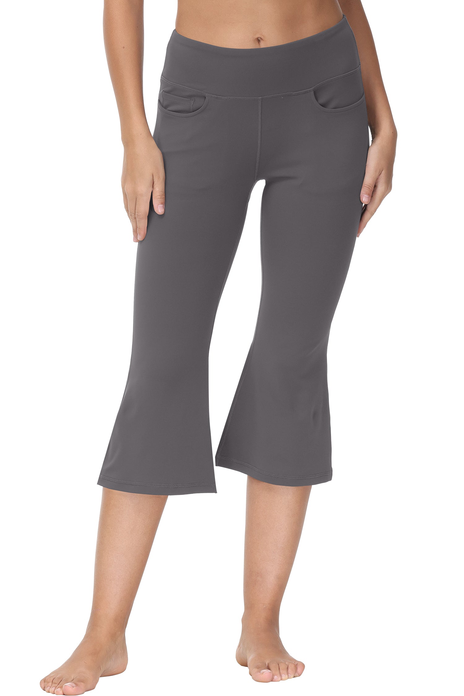 Cakulo Women's Plus Size Yoga Flare Capris