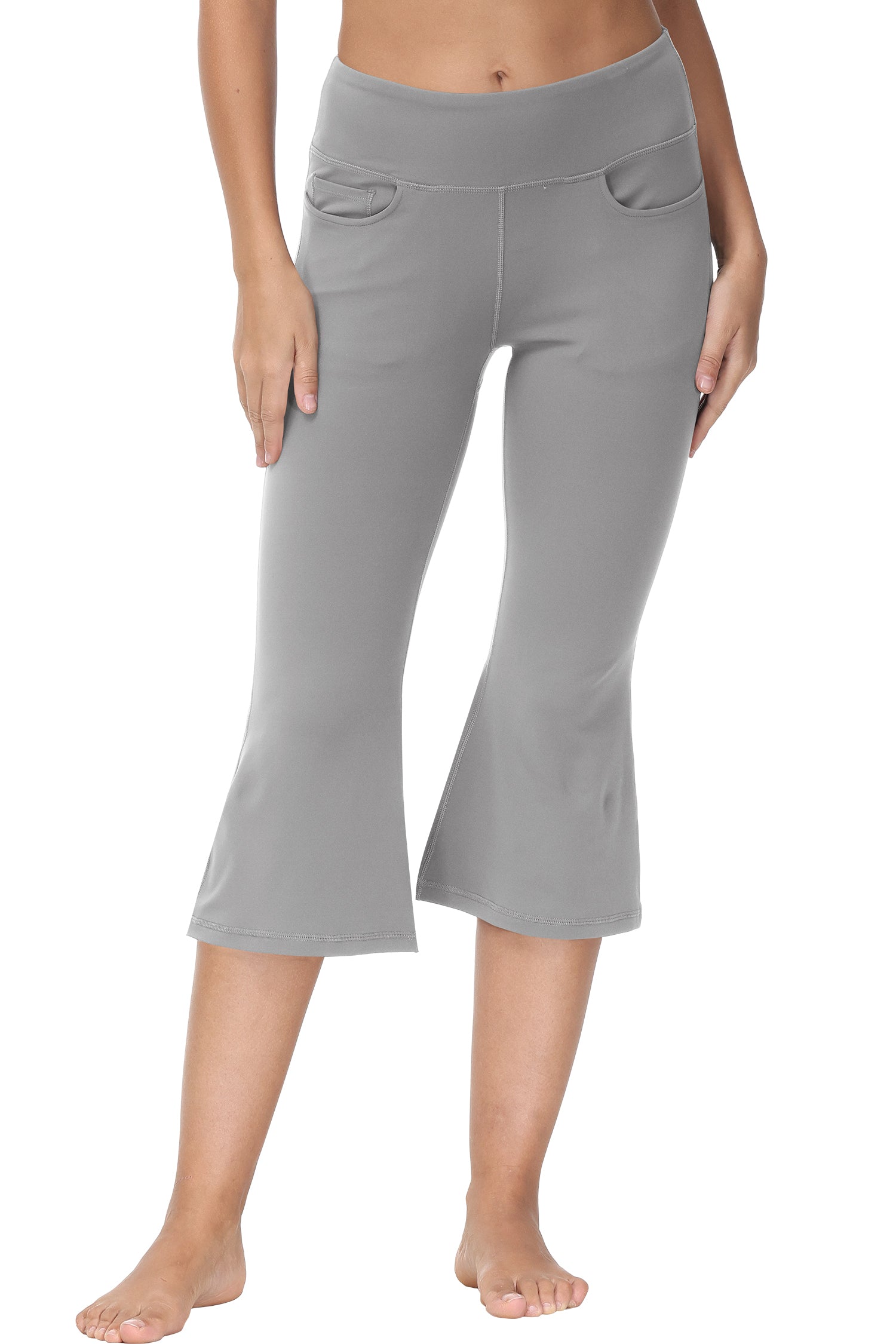 Cakulo Women's Plus Size Yoga Flare Capris