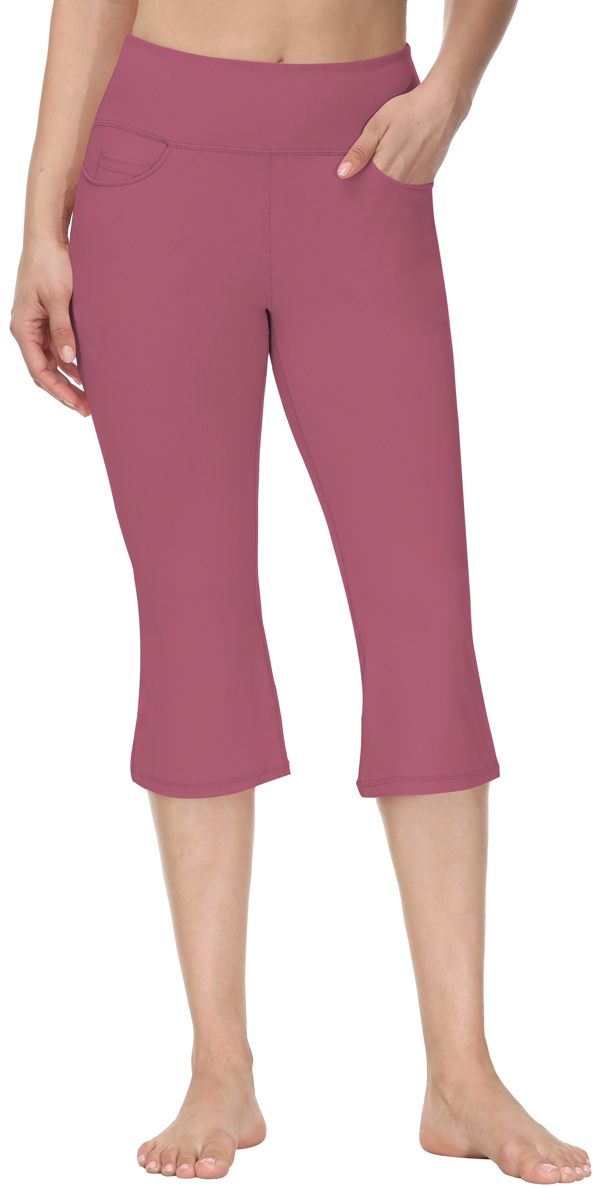 Cakulo Women's Plus Size Yoga Flare Capris
