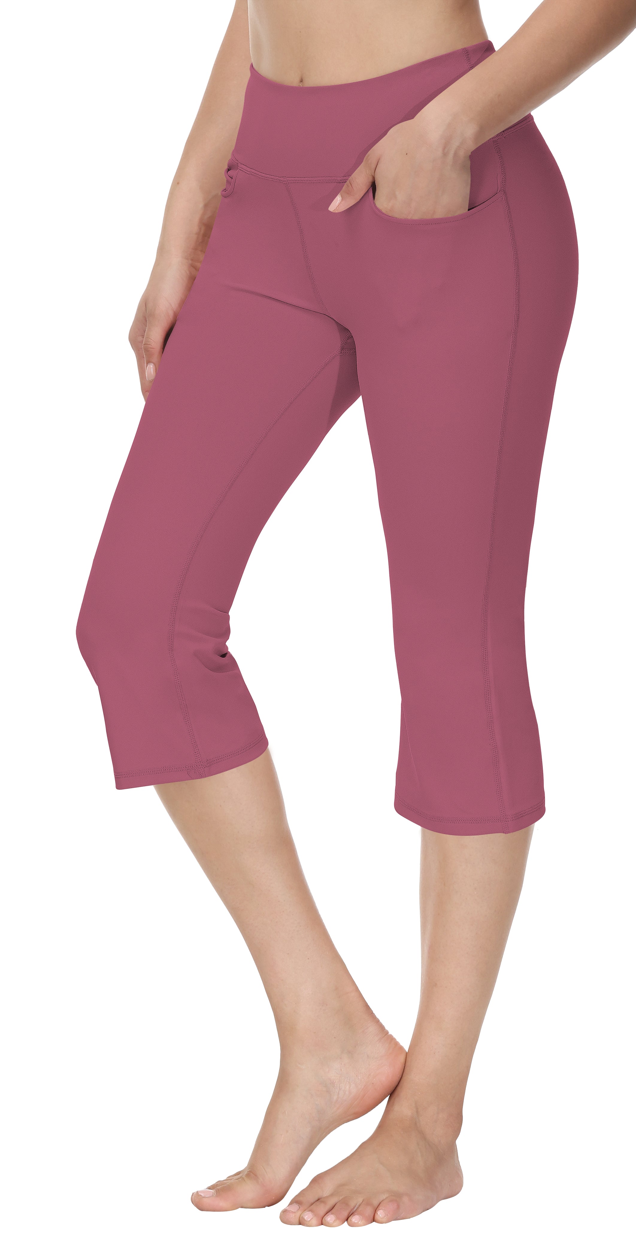 Cakulo Women's Plus Size Yoga Flare Capris