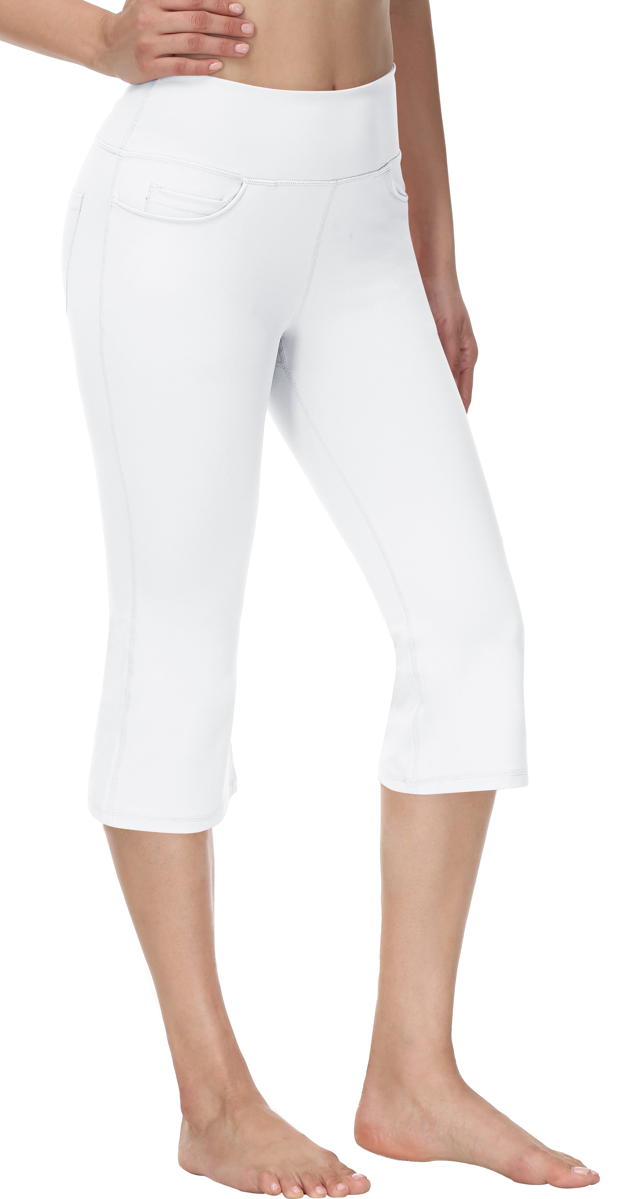 Cakulo Women's Plus Size Yoga Flare Capris