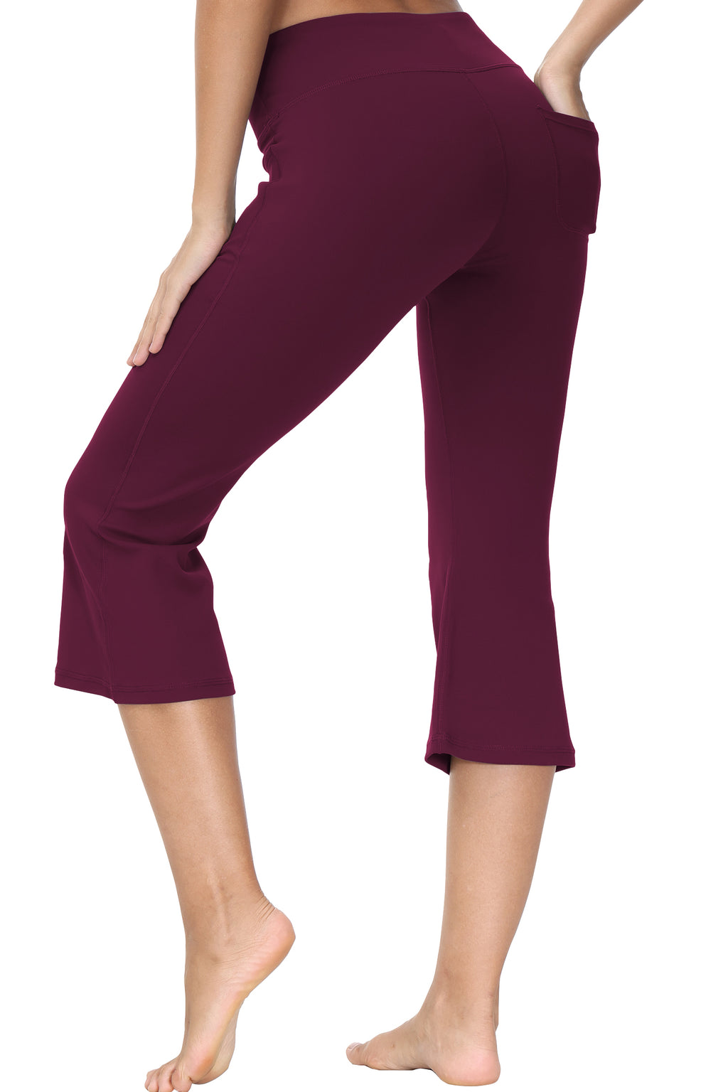 Cakulo Women's Plus Size Yoga Flare Capris