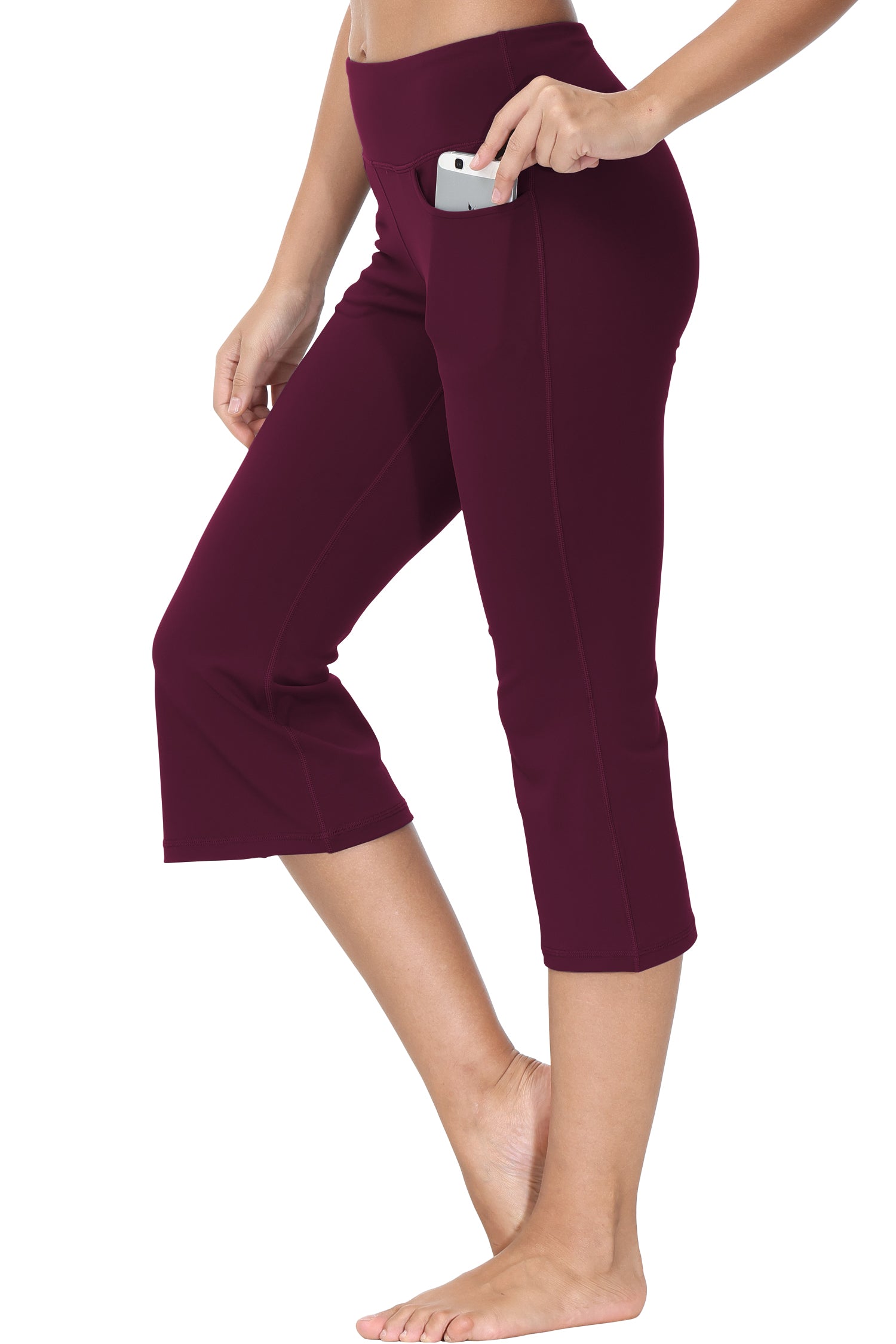 Cakulo Women's Plus Size Yoga Flare Capris